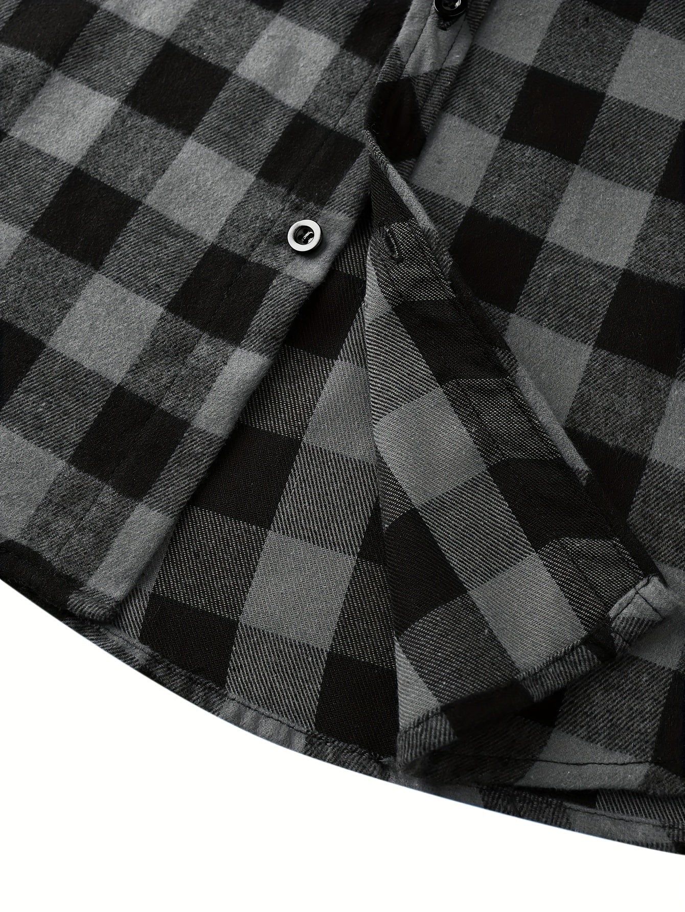 Fashionable Design Men's Plaid Pattern Hooded Long Sleeve And Button Up Shirt Jacket With Pockets, Chic And Trendy Hoodie Jacket For Outdoors Leisurewear