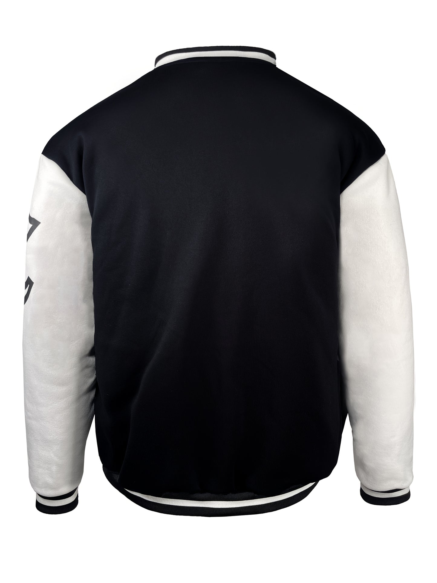 Men'S Casual Fashion Baseball Jacket, 100% Polyester Knit Fabric with Slight Stretch, Crew Neck, Button Closure, Alphabet Pattern, Regular Fit with Pockets, Polyester Lined