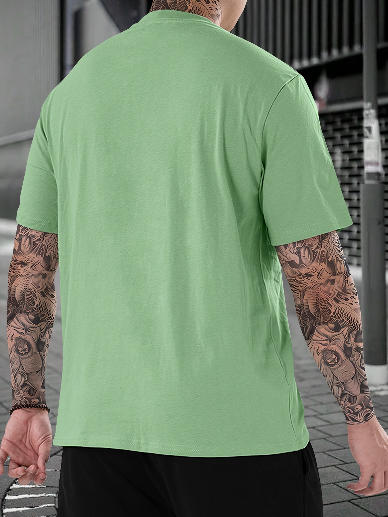 Lemonade Print, Men's Crew Neck Short Sleeve Fashion T-Shirt, Casual Comfy Top For Spring & Summer Holiday Leisure Vacation, Men's Clothing As Gift