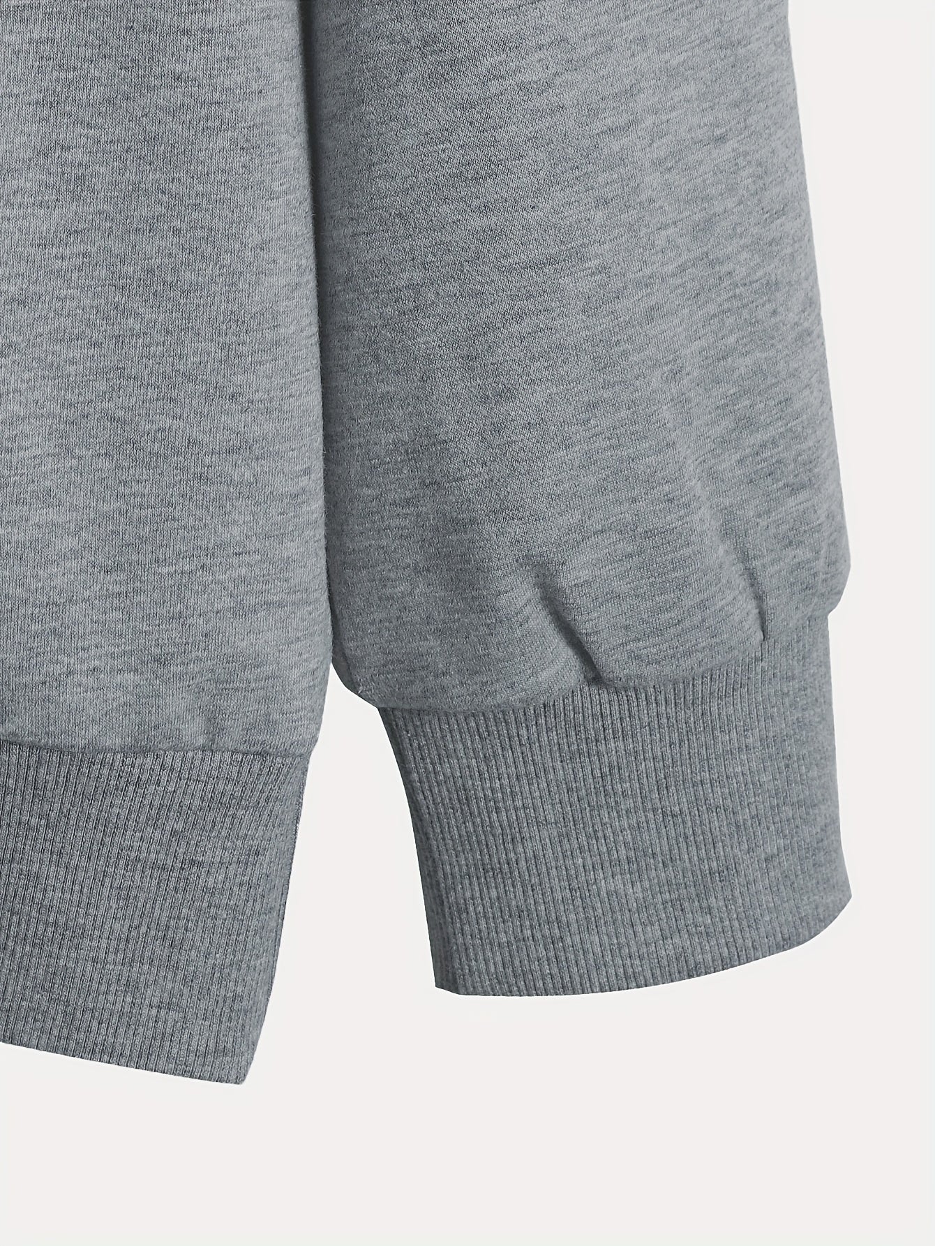 Men's Casual Long Sleeve Crew Neck Sweatshirt with Cool Bear Print - Soft Polyester Blend, Perfect for Fall & Winter