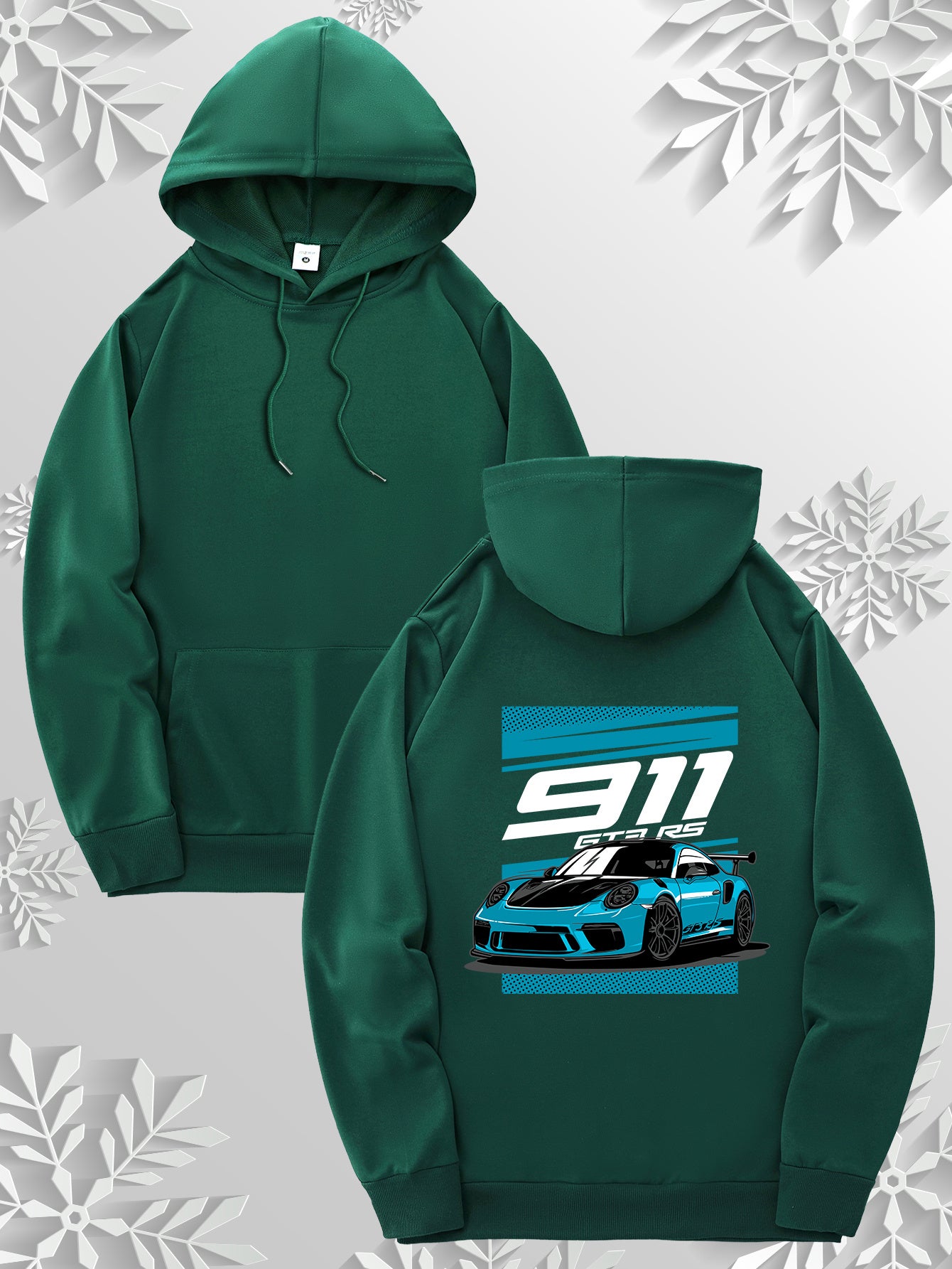 Cartoon sports car style hoodie | Cool racing car print design on the back, simple front, paying tribute to the classics, 9 colors to freely match, the best choice for car enthusiasts!