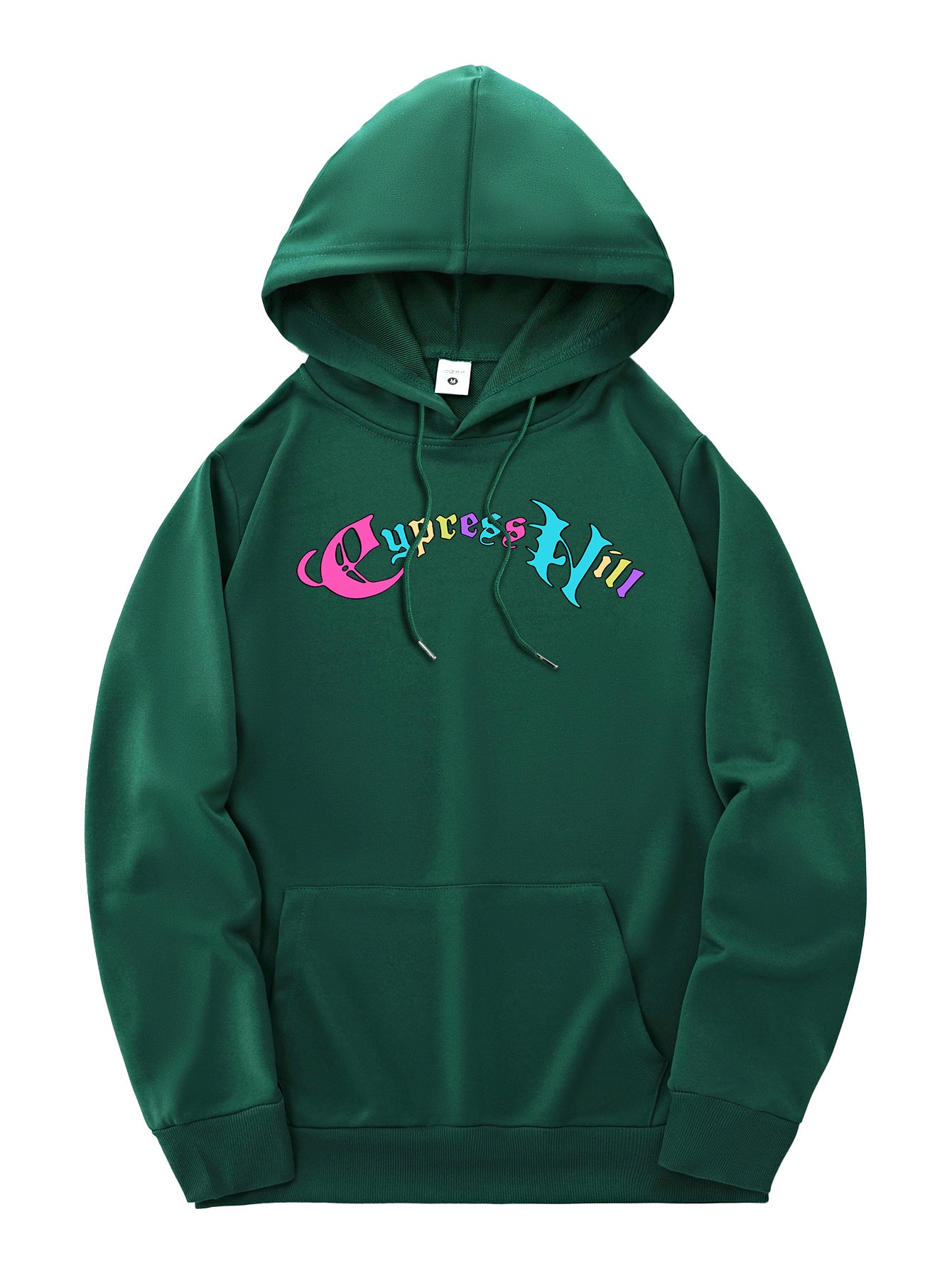 Men'S Fashion Hoodie with Cypress Hill Geometric Cartoon Print - All Season Casual Knit Polyester Sweatshirt with Hood, Drawstring, Kangaroo Pocket, Regular Fit - Unisex Stylish Pullover