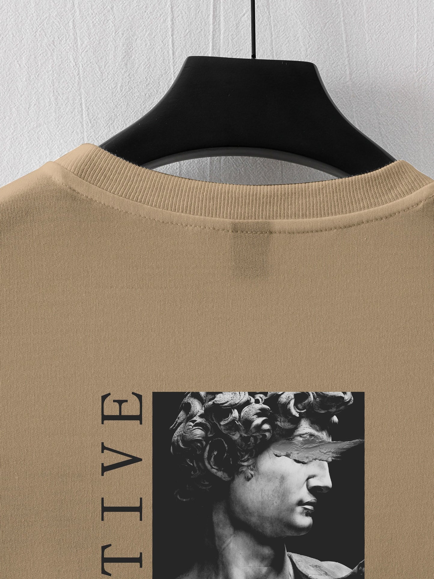 Men's Street Style Loose-Fit T-Shirt with Unique Back Print - Breathable Polyester, Machine Washable