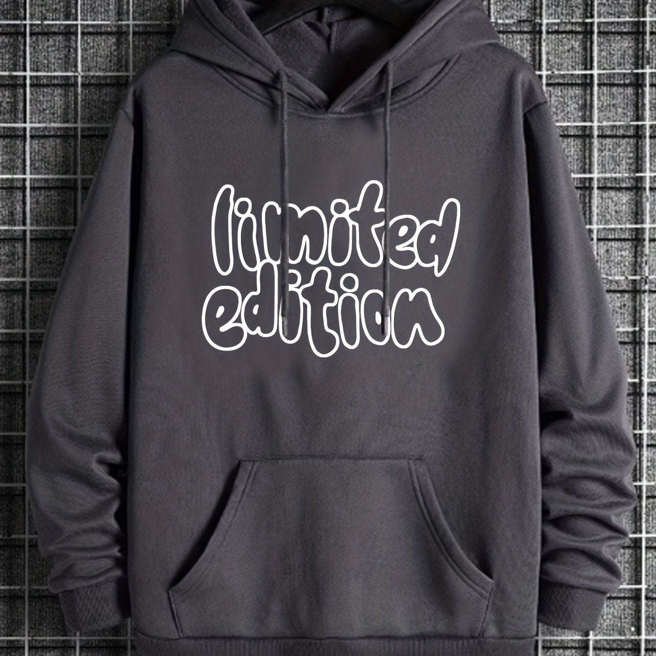''Limited Edition'' Graphic Men's Fleece Casual Drawstring Hoodie Sweatshirt Long Sleeve Fashion Hooded Pullover Hoodies With Pocket