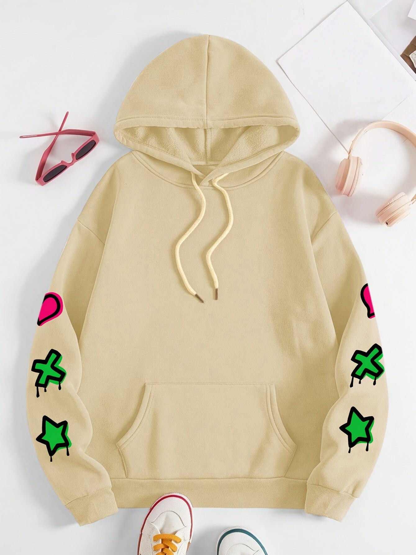 Women's Plus Size Graffiti-Style Hoodie - Casual Long Sleeve with Pocket, Purple "MY COMFORT ZONE" Graphic Hooded Sweatshirt for Fall & Winter, Cozy Pullover | Graffiti Print Hoodie | Fleecelined Comfort, Sweater Hoodie
