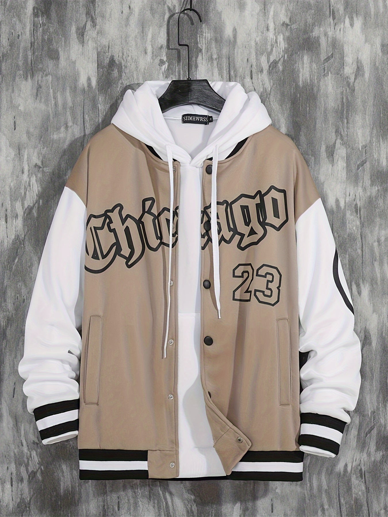 Spring And Autumn Street Men's Fashion Trend Loose Casual Baseball Uniform Jacket, Suitable For Outdoor And Dating