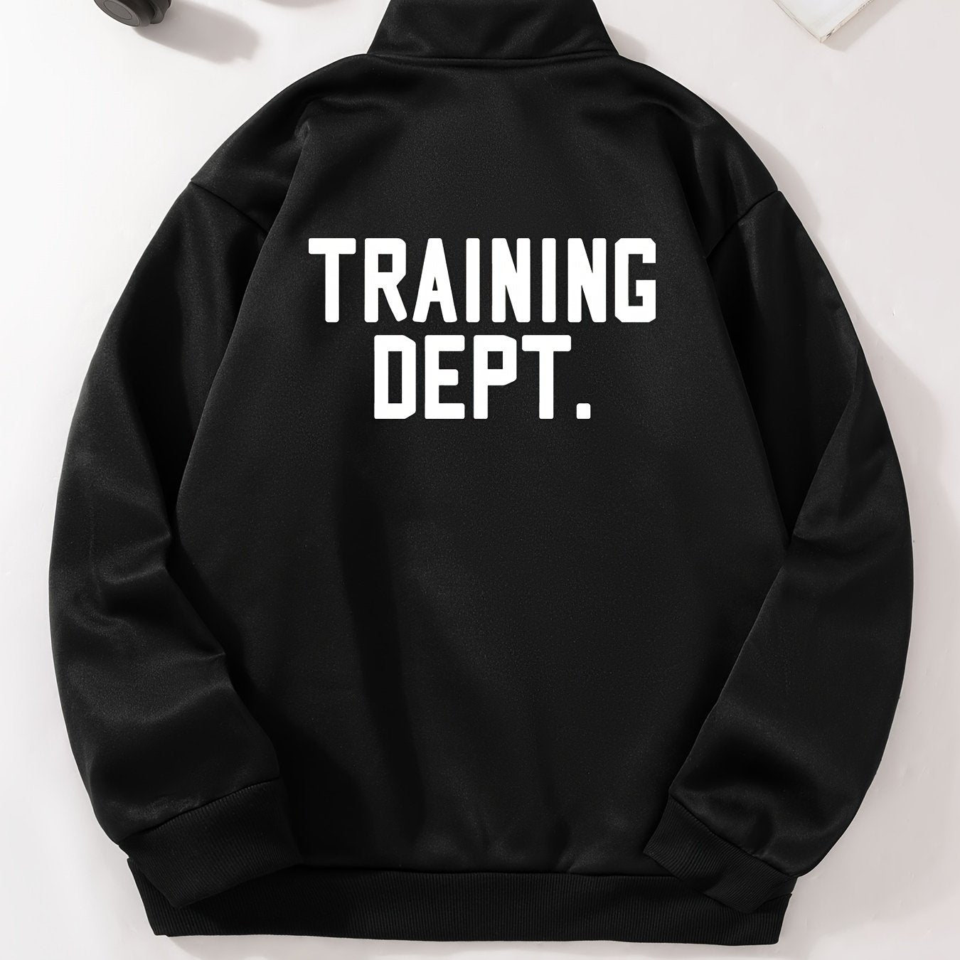 Flame & Letter Print Hoodie - Casual Long Sleeve Pullover with Half-Zip Stand Collar, Polyester Blend, Machine Washable - Perfect for Fall/Winter