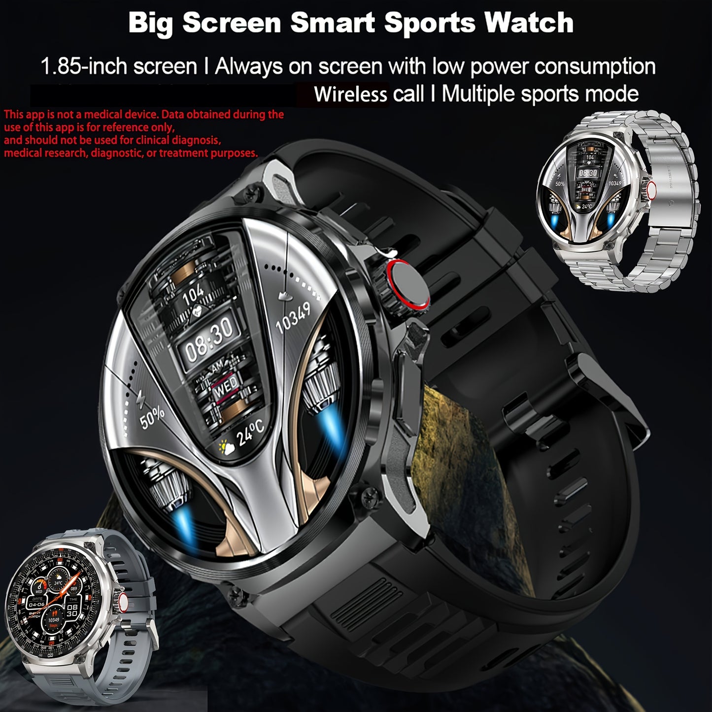 Aviwogr Men'S Smartwatch (For Answering/Making Calls), a Fitness Smartwatch Compatible with Android And Iphone, Featuring a 4.7cm Monitor, Calorie Tracking, Integrated Calling, Wireless Calling Capabilities, Fitness Tracking,