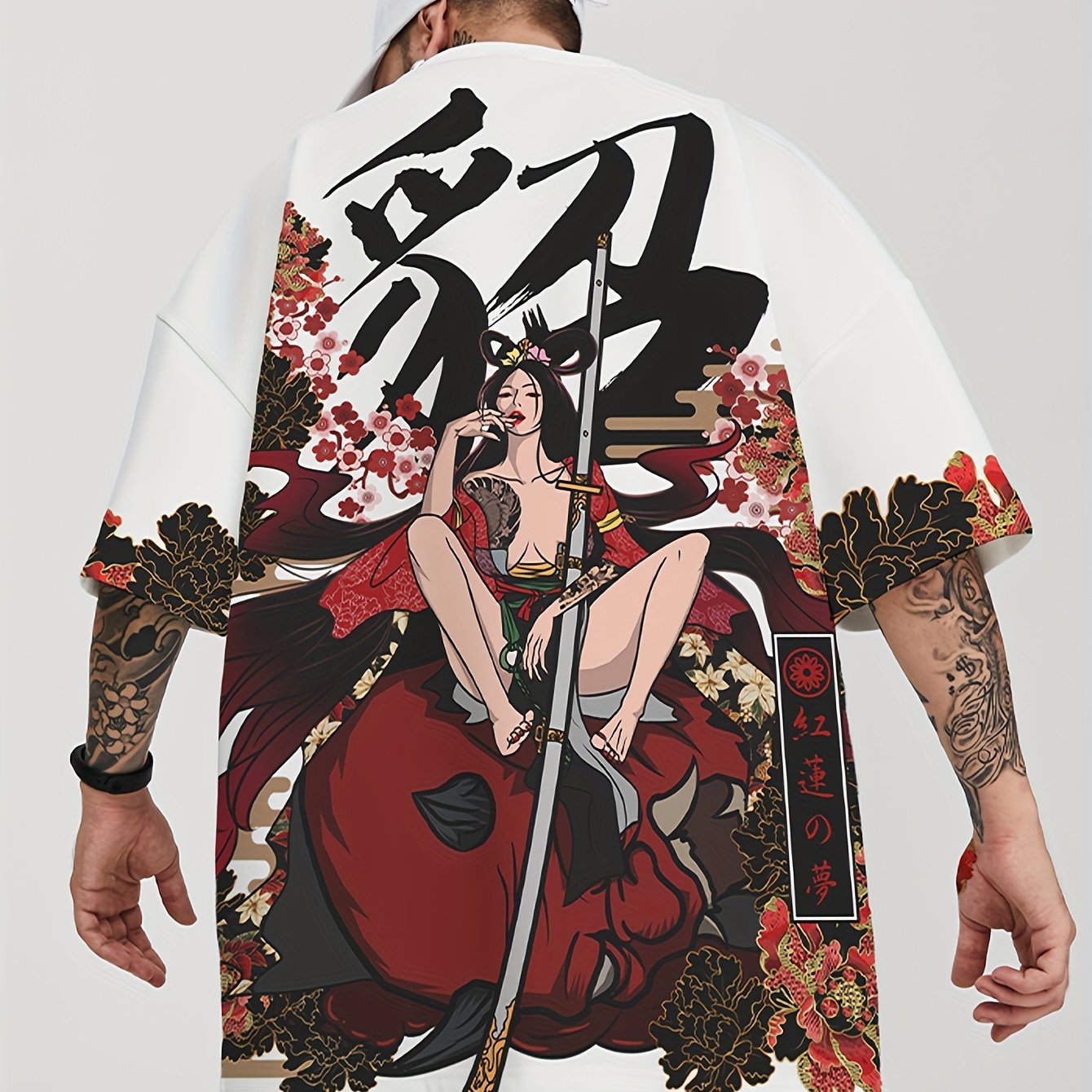Men's Loose Beauty Graphic Print T-shirt, Casual Short Sleeve Crew Neck Tee, Men's Clothing For Summer Outdoor