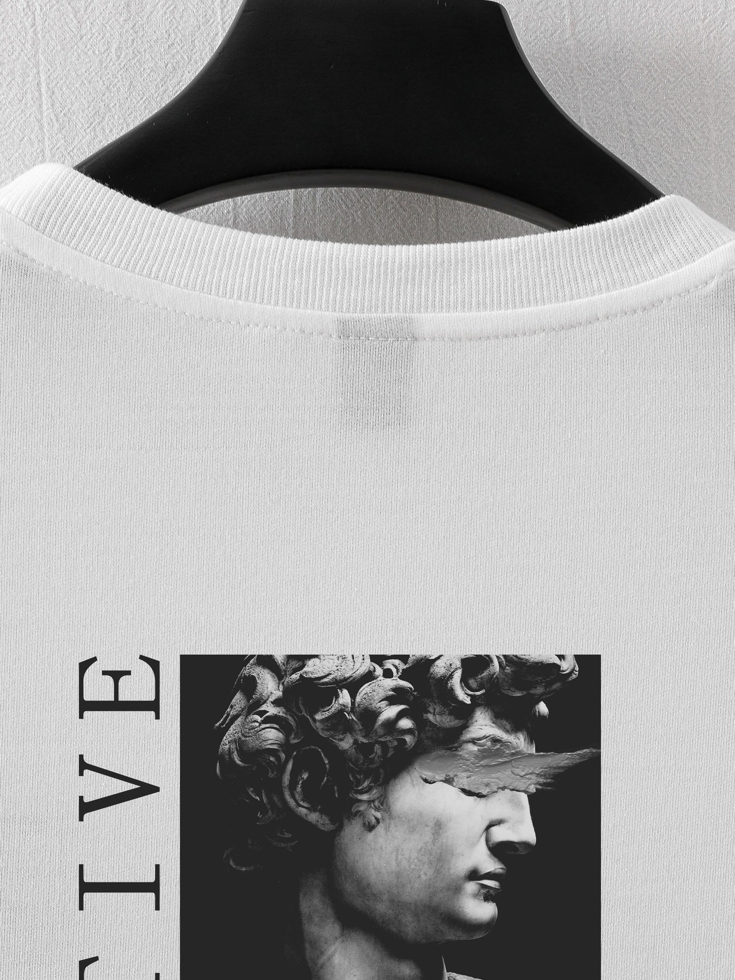 Men's Street Style Loose-Fit T-Shirt with Unique Back Print - Breathable Polyester, Machine Washable