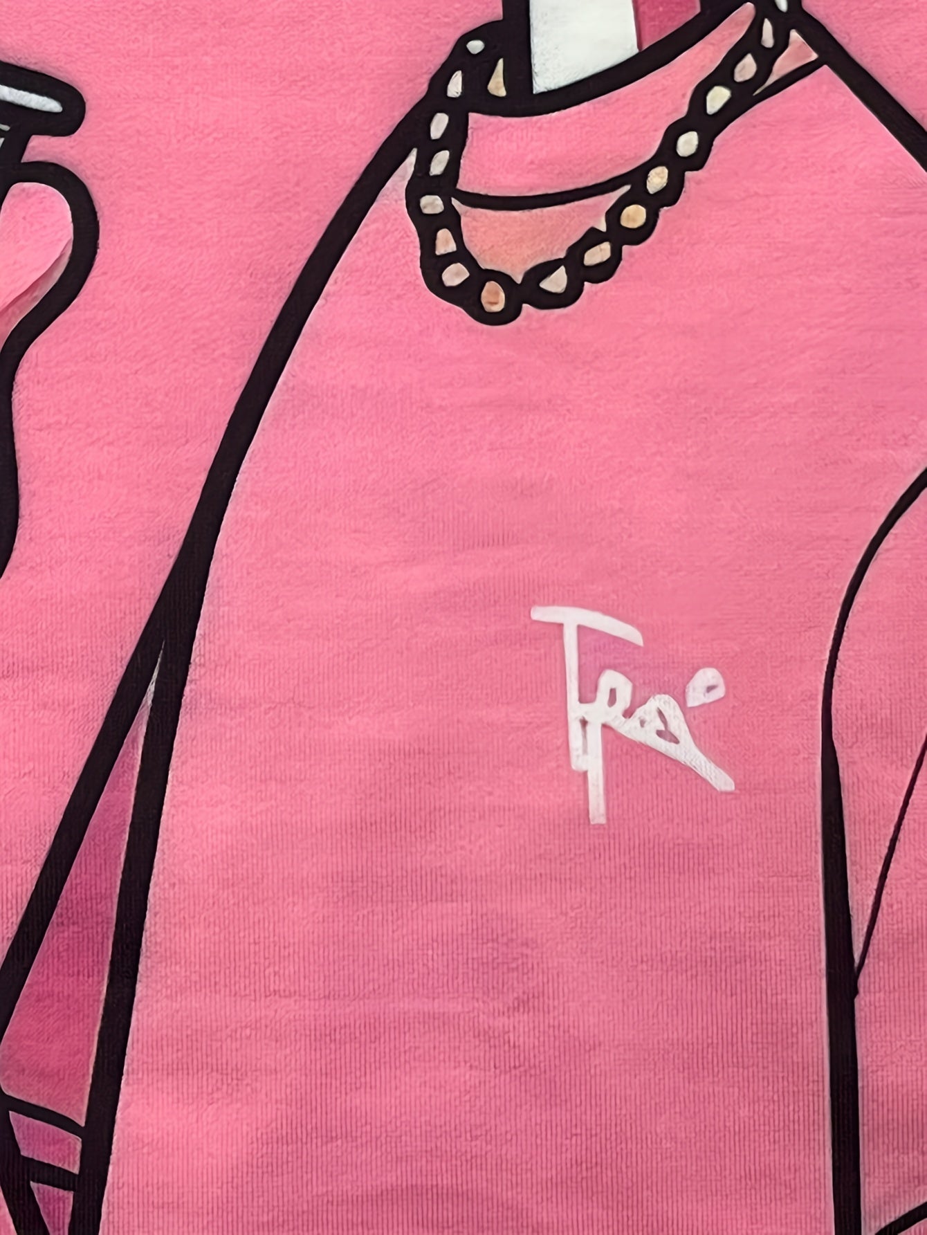 1pc Women'S Plus Size Cartoon Animal Print Sweatshirt, Casual Round Neck Pullover Long Sleeve, Polyester Comfortable Fall/Winter Top, Pink Leopard Pattern, Regular Fit
