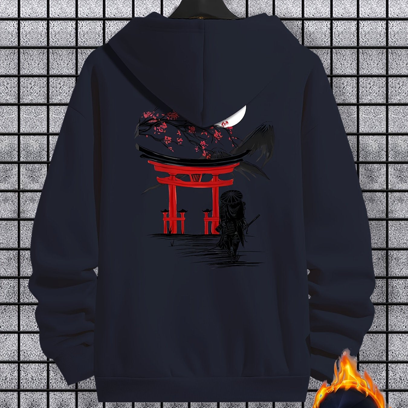 Men's Long Sleeve Ancient Style Knight Pattern Print, Hoodies Street Casual Sports And Fashionable With Kangaroo Pocket Sweatshirt, Suitable For Outdoor Sports, For Autumn And Winter, Fashionable And Versatile