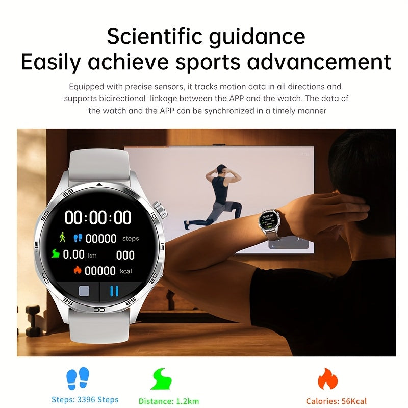 New Watch 5 Pro Smartwatch With 1.53-inch High-definition Screen, Voice Calling, Wireless Calling, NFC Access Control, Outdoor Sports Trajectory Smartwatch With Voice Assistant, Compass, Pedometer, Suitable For Android/iPhone