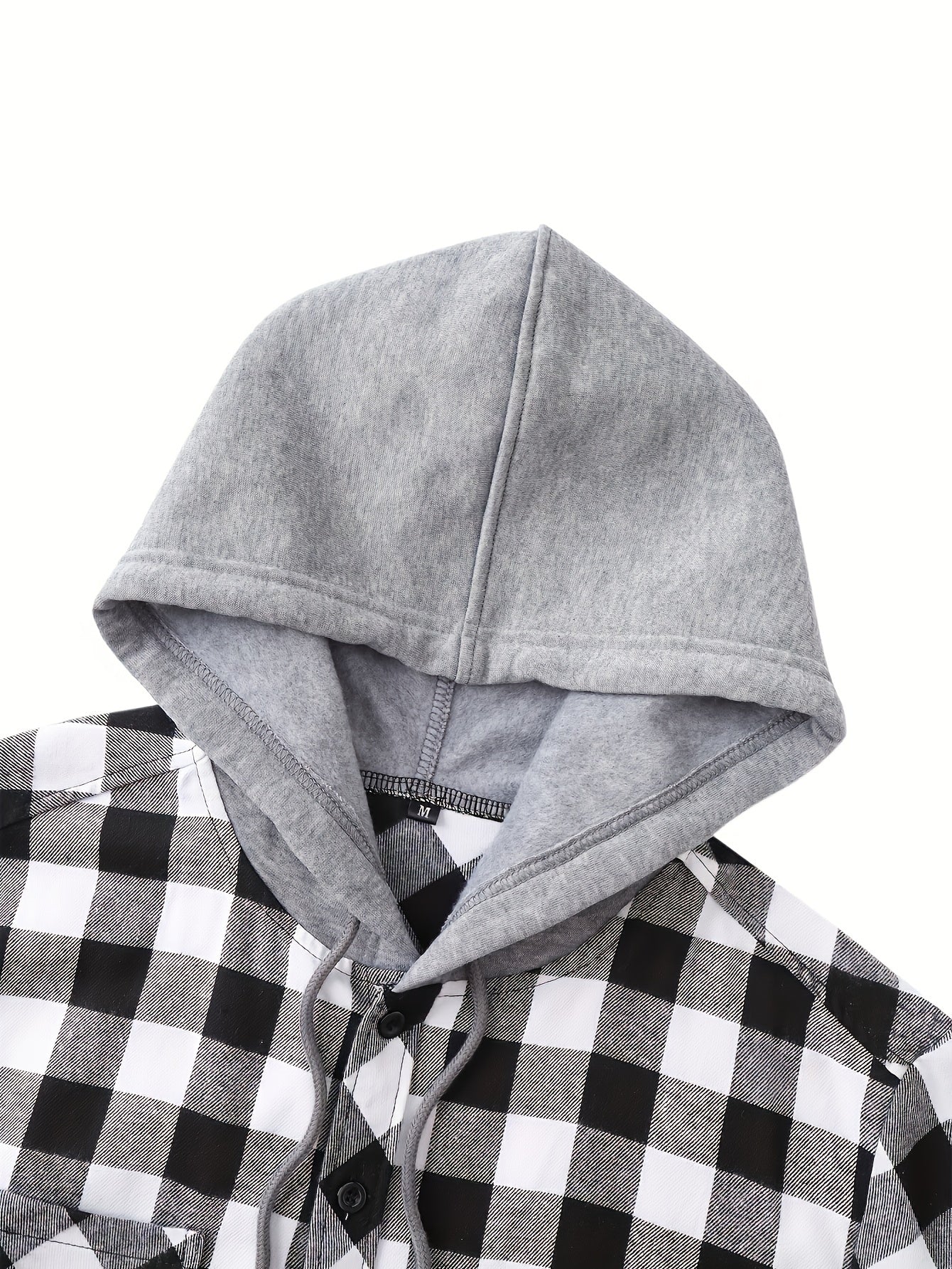 Fashionable Design Men's Plaid Pattern Hooded Long Sleeve And Button Up Shirt Jacket With Pockets, Chic And Trendy Hoodie Jacket For Outdoors Leisurewear