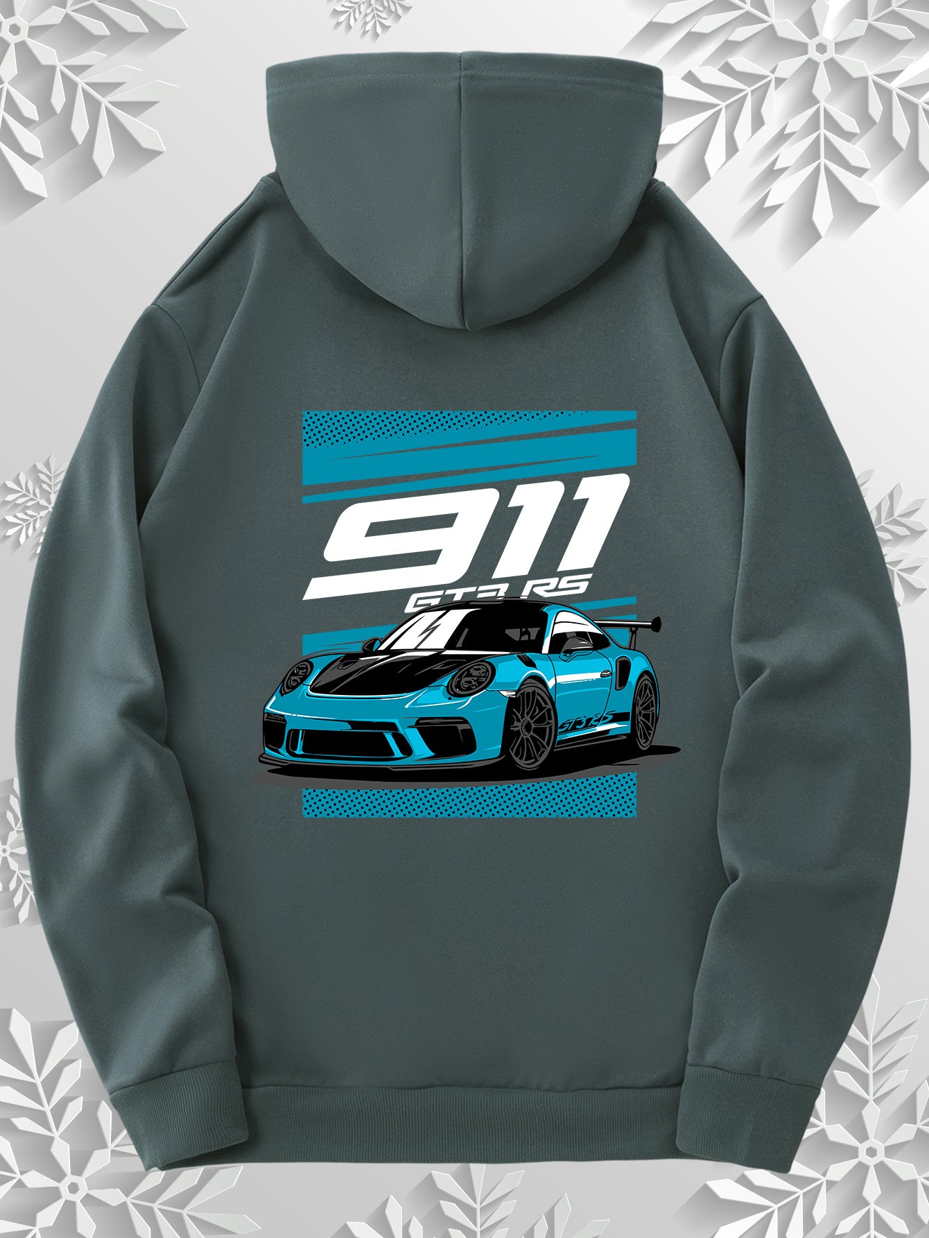 Cartoon sports car style hoodie | Cool racing car print design on the back, simple front, paying tribute to the classics, 9 colors to freely match, the best choice for car enthusiasts!