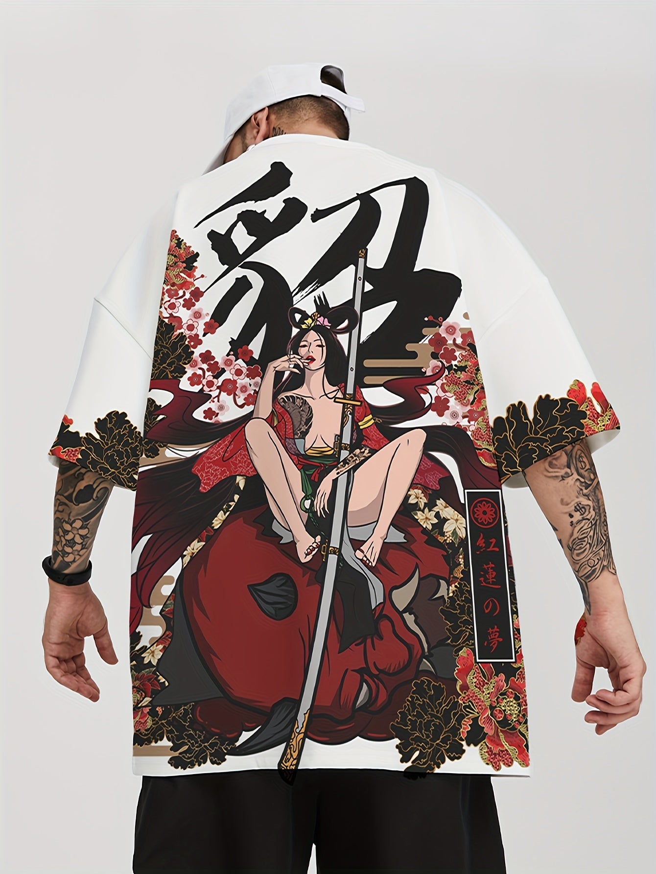 Men's Loose Beauty Graphic Print T-shirt, Casual Short Sleeve Crew Neck Tee, Men's Clothing For Summer Outdoor