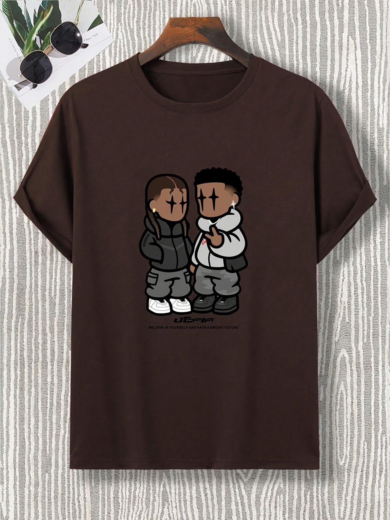 1pc Men's Casual Polyester T-Shirt with Geometric Pattern Print, Round Neck, Short Sleeve, Regular Fit, Summer Tee - 180gsm Knitted Fabric