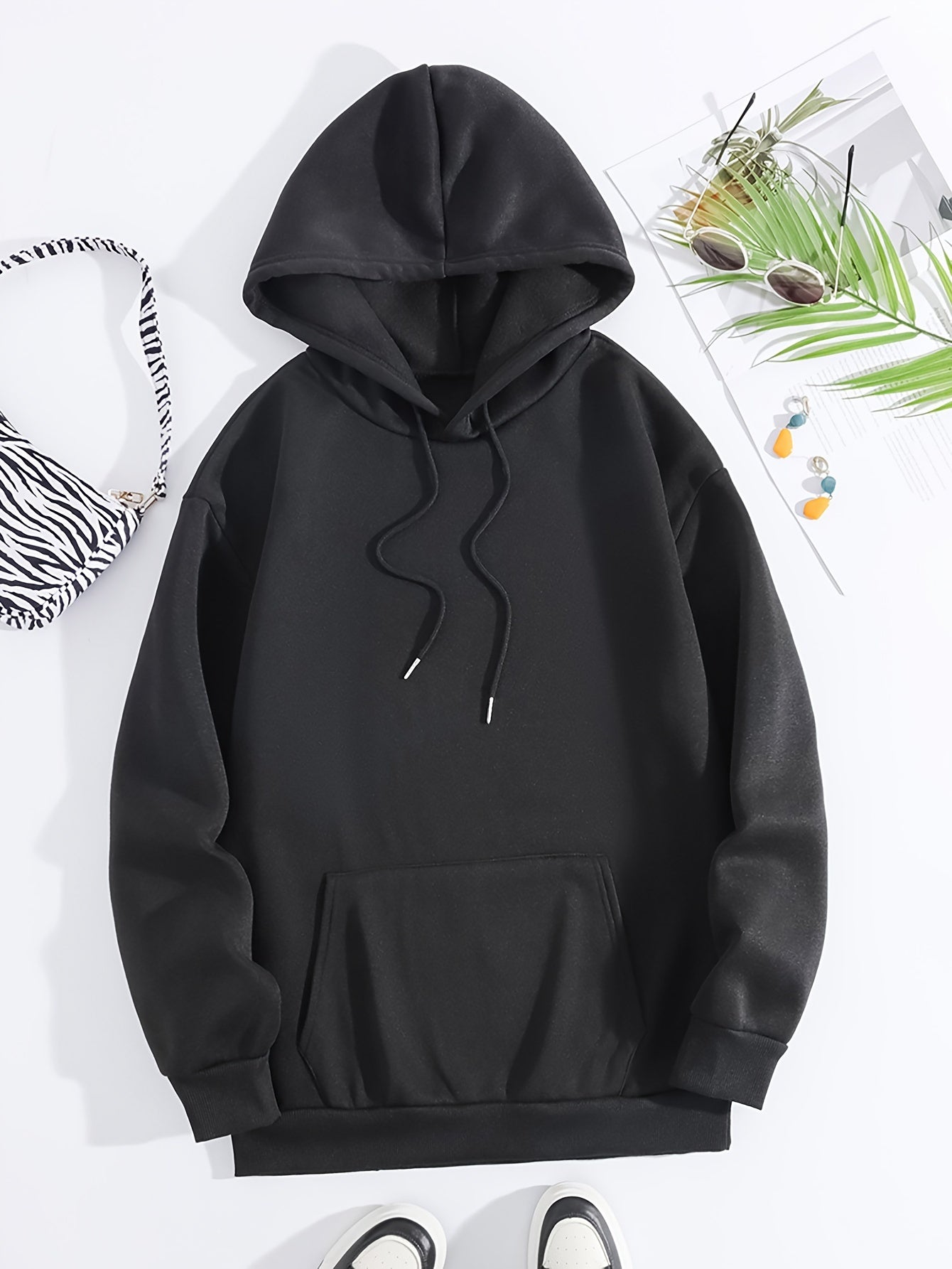 Personalized Letter Flowers Hoodie: Relaxed Regular Fits, Soft and Slightly Stretchable Polyester, Long Sleeve Design - Perfect for Fall/Winter Women