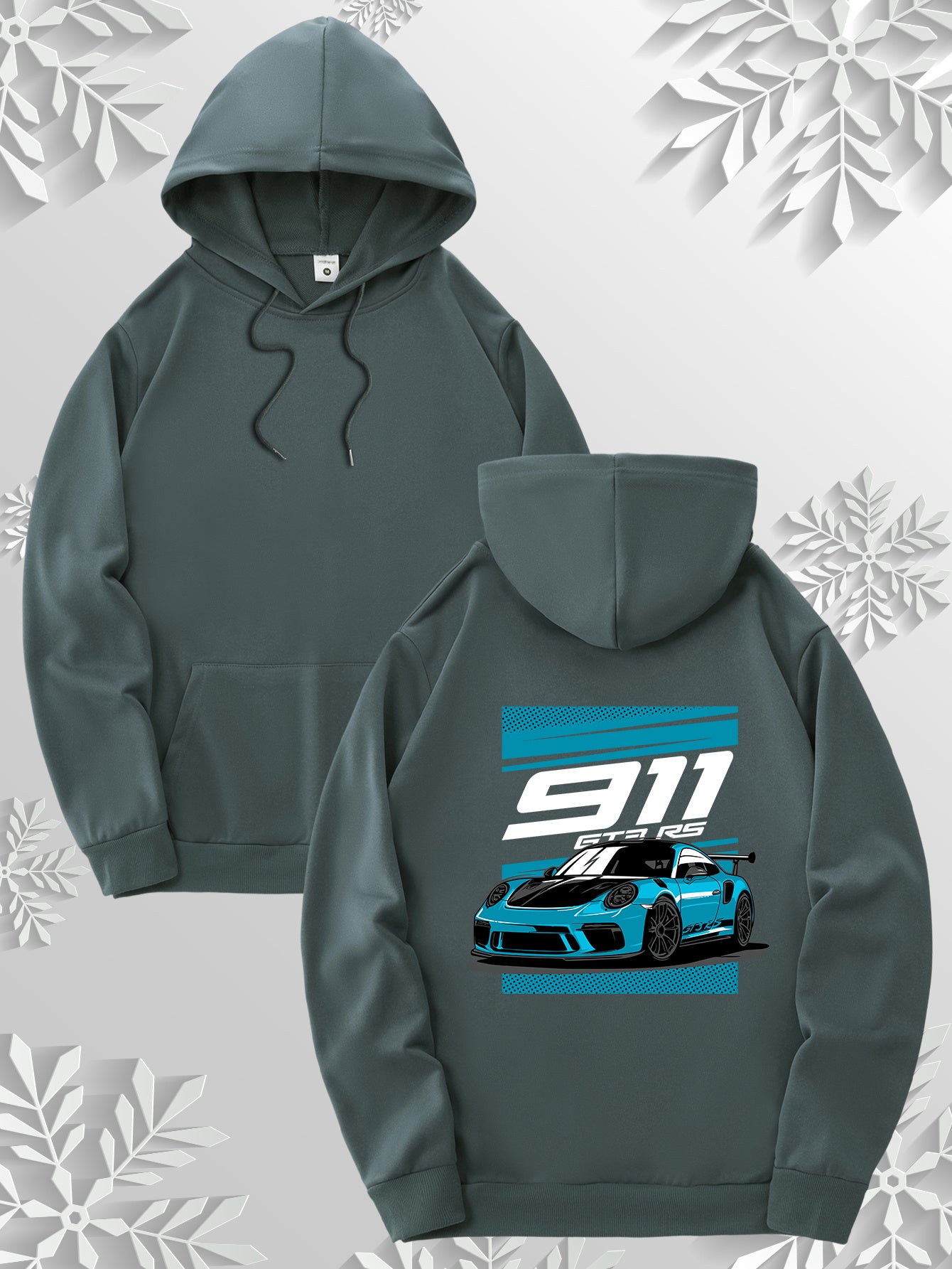 Cartoon sports car style hoodie | Cool racing car print design on the back, simple front, paying tribute to the classics, 9 colors to freely match, the best choice for car enthusiasts!