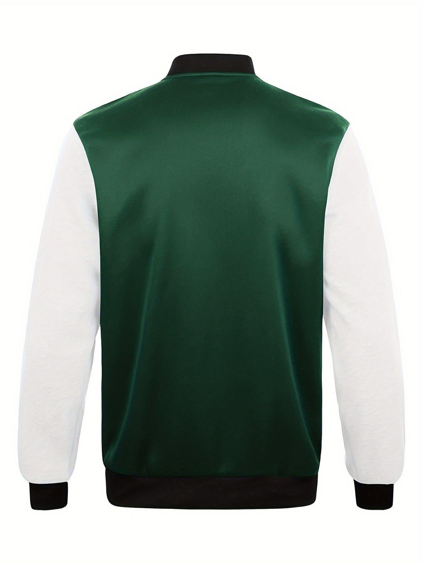 LA-03 Baseball Jacket - Polyester, Round Neck, Non-Transparent, Letter Pattern, Knitted, Loose Fit, Spring/Autumn