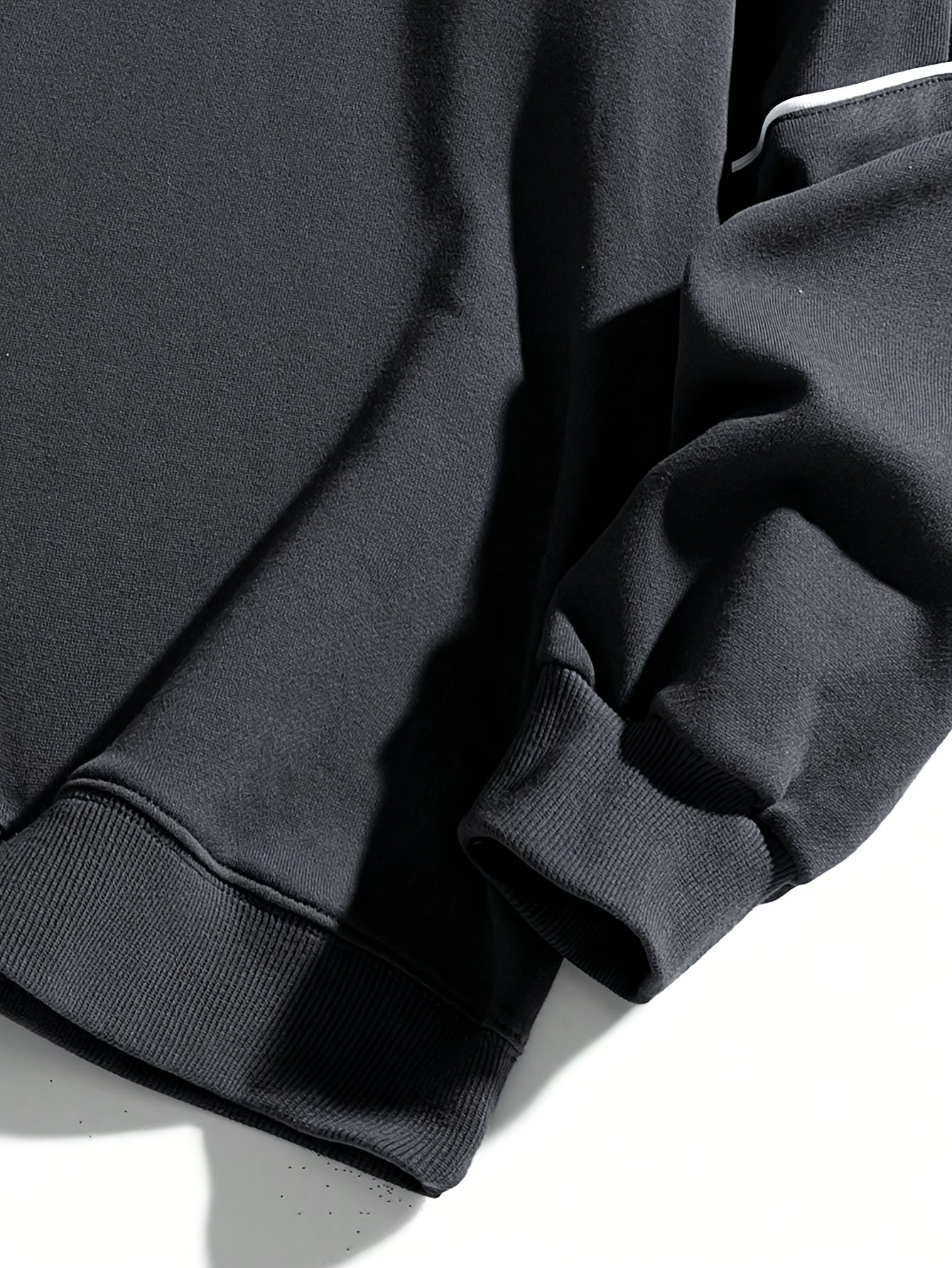 1pc Men'S Fashion Color Block Crew Neck Sweatshirt, Casual High-Weight Long Sleeve Pullover with Contrast Shoulder Sleeves, 100% Polyester Jersey Knit Fabric, Regular Fit