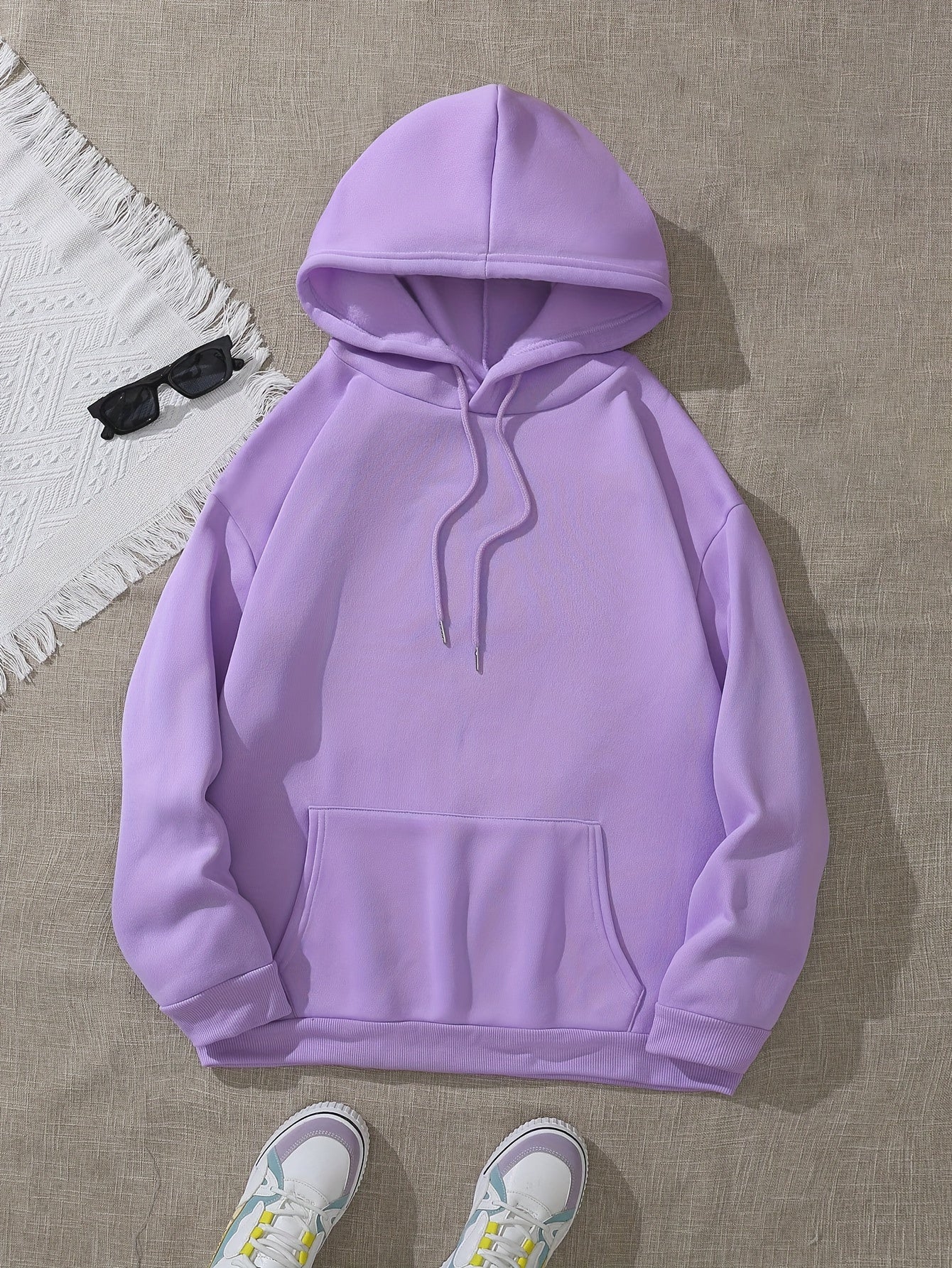 Personalized Letter Flowers Hoodie: Relaxed Regular Fits, Soft and Slightly Stretchable Polyester, Long Sleeve Design - Perfect for Fall/Winter Women