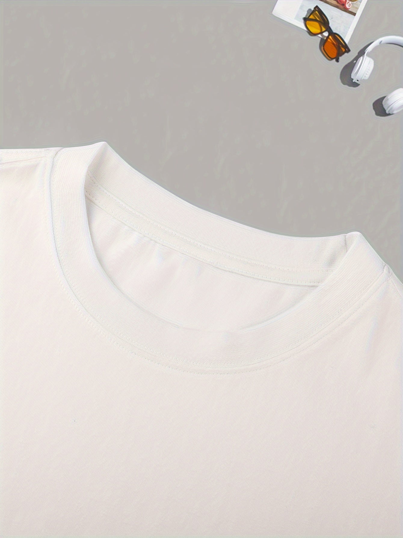 Lemonade Print, Men's Crew Neck Short Sleeve Fashion T-Shirt, Casual Comfy Top For Spring & Summer Holiday Leisure Vacation, Men's Clothing As Gift