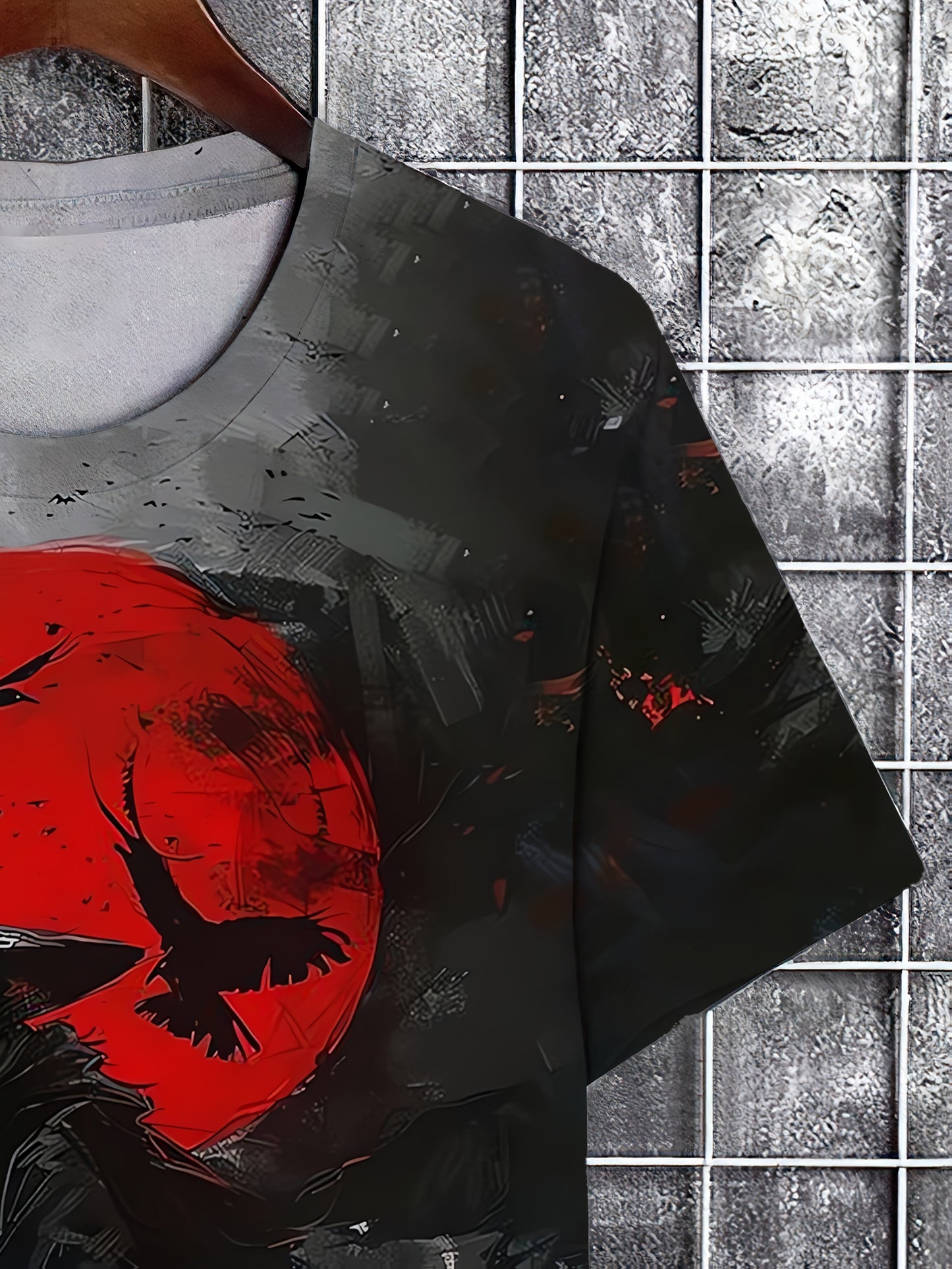 1pc Men'S 3D Digital Print Samurai Ink Painting Pattern T-Shirt, Short Sleeve Crew Neck Tee, Casual Summer Streetwear, Polyester Knit Fabric with Slight Stretch, Regular Fit for Teens