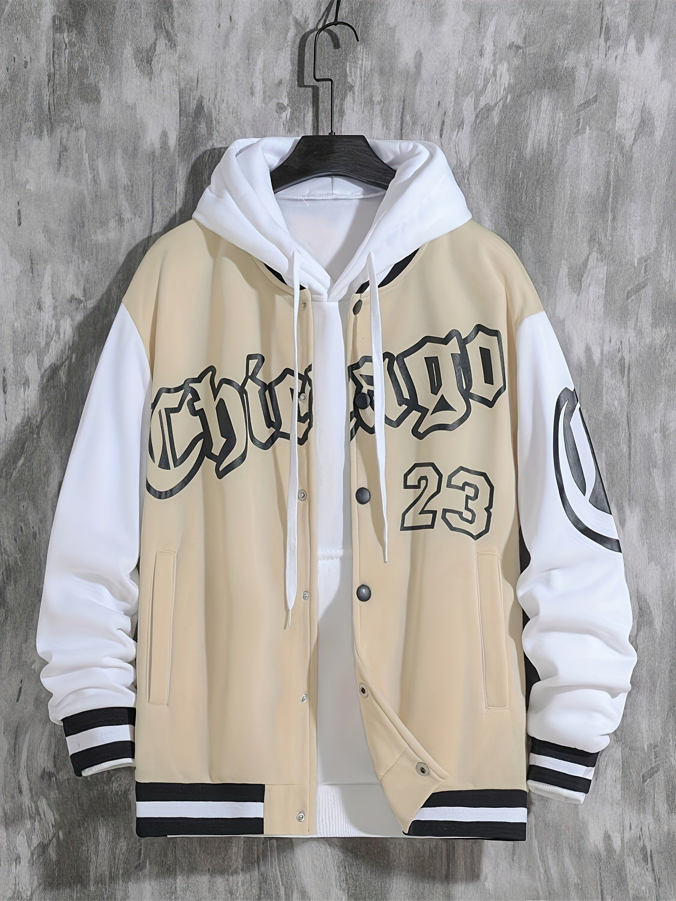 Spring And Autumn Street Men's Fashion Trend Loose Casual Baseball Uniform Jacket, Suitable For Outdoor And Dating