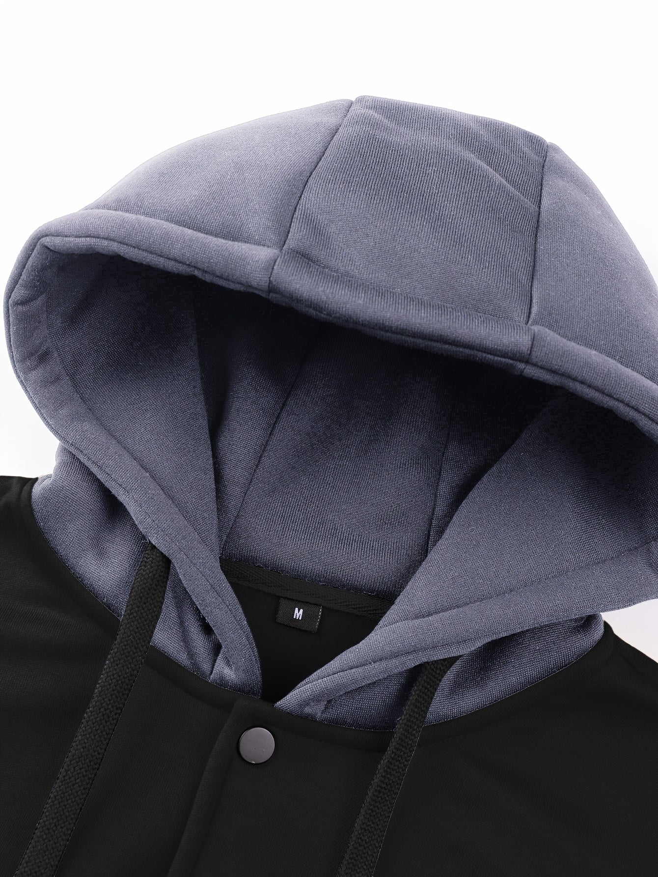1pc Men'S Casual Knit Fabric Hooded Jacket with Letter Print, Long Sleeve, Snap Closure, Pocket Detail, No Lining - Daily & Casual Wear Baseball Style Hoodie