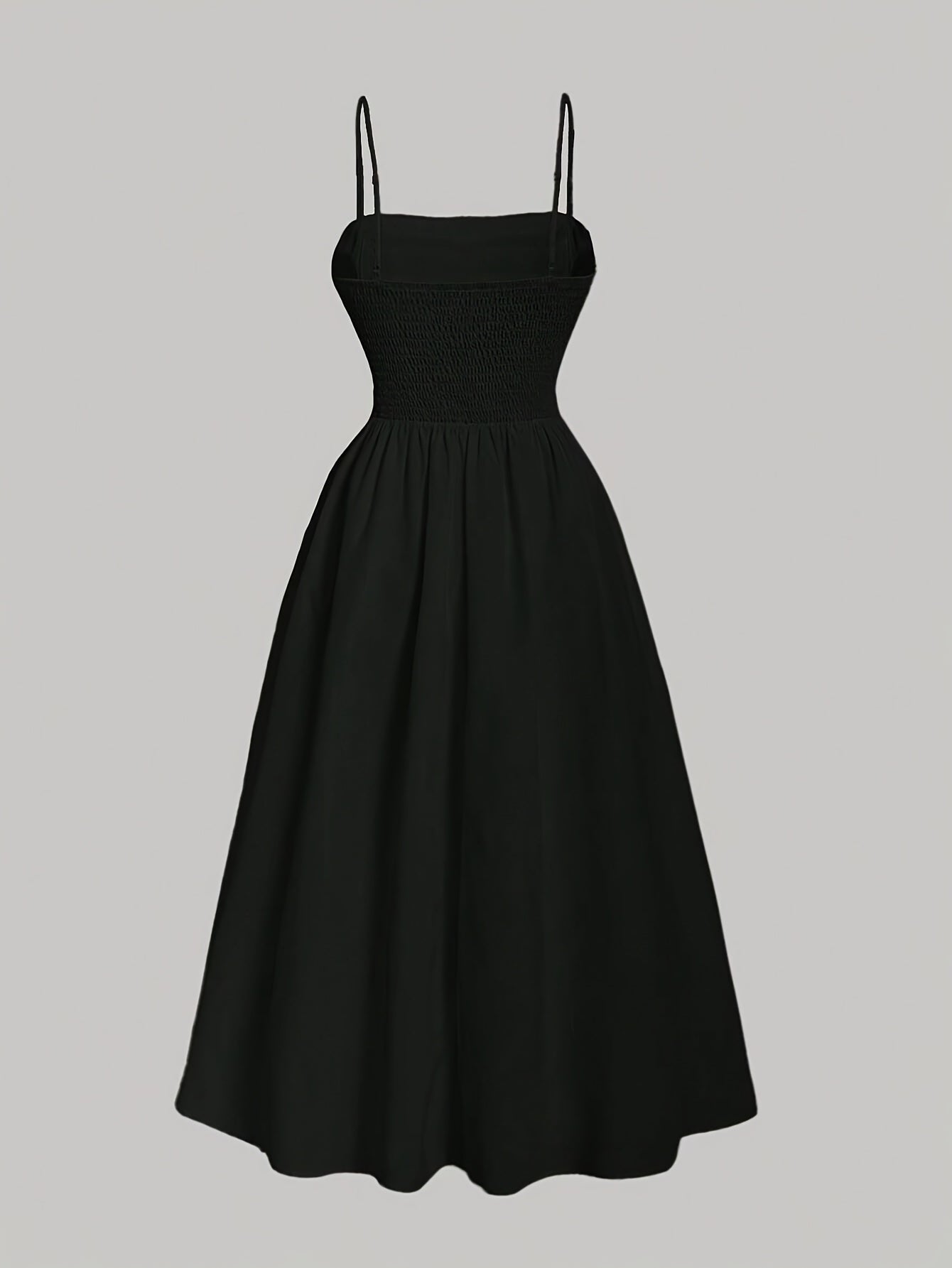 [All-Season A-Line Dress Machine] Elegant Off-Shoulder A-Line Dress - Solid Color, Shirred Waist, Machine Washable - Perfect for All Seasons