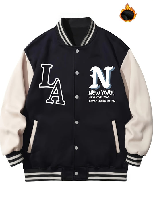 Men's Baseball Style Casual Loose Sports Jacket Coat Top Clothes For Autumn Winter