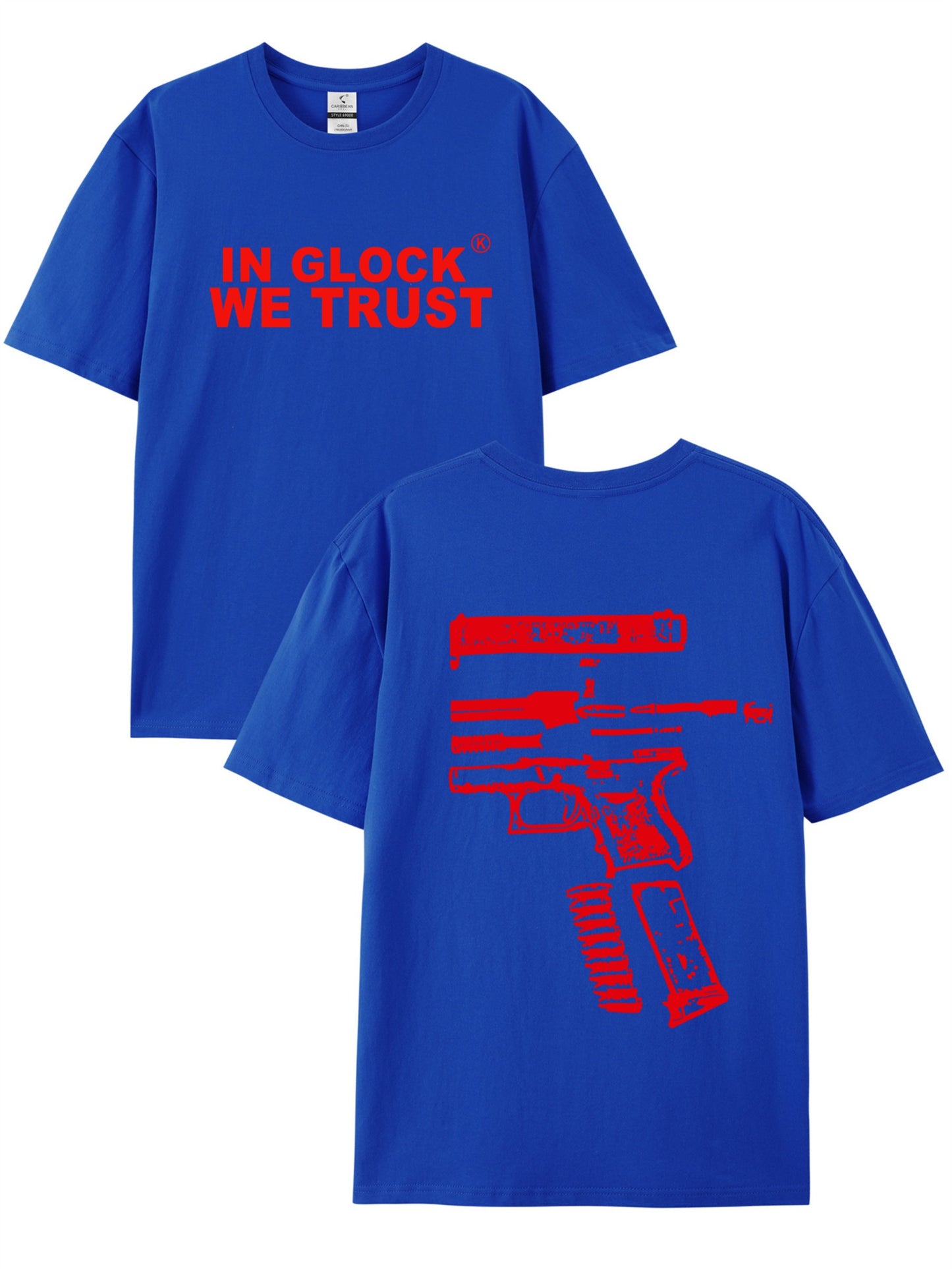 In Glock We Trust" Men's Cotton T-Shirt - Soft, Comfortable & Stylish with Unique Letter Print Design