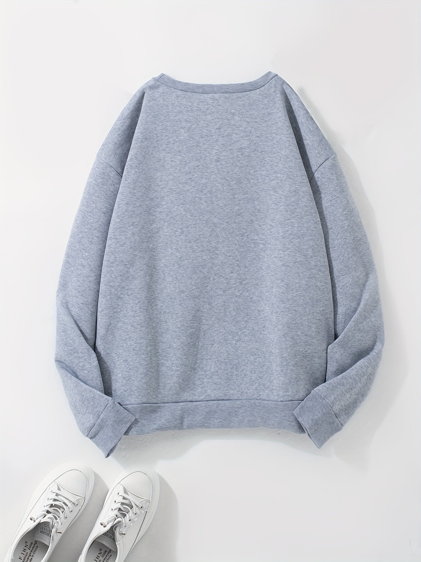 MILANO Print Pullover Sweatshirt, Casual Long Sleeve Crew Neck Sweatshirt For Fall & Winter, Women's Clothing