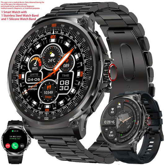 Aviwogr Men'S Smartwatch (For Answering/Making Calls), a Fitness Smartwatch Compatible with Android And Iphone, Featuring a 4.7cm Monitor, Calorie Tracking, Integrated Calling, Wireless Calling Capabilities, Fitness Tracking,