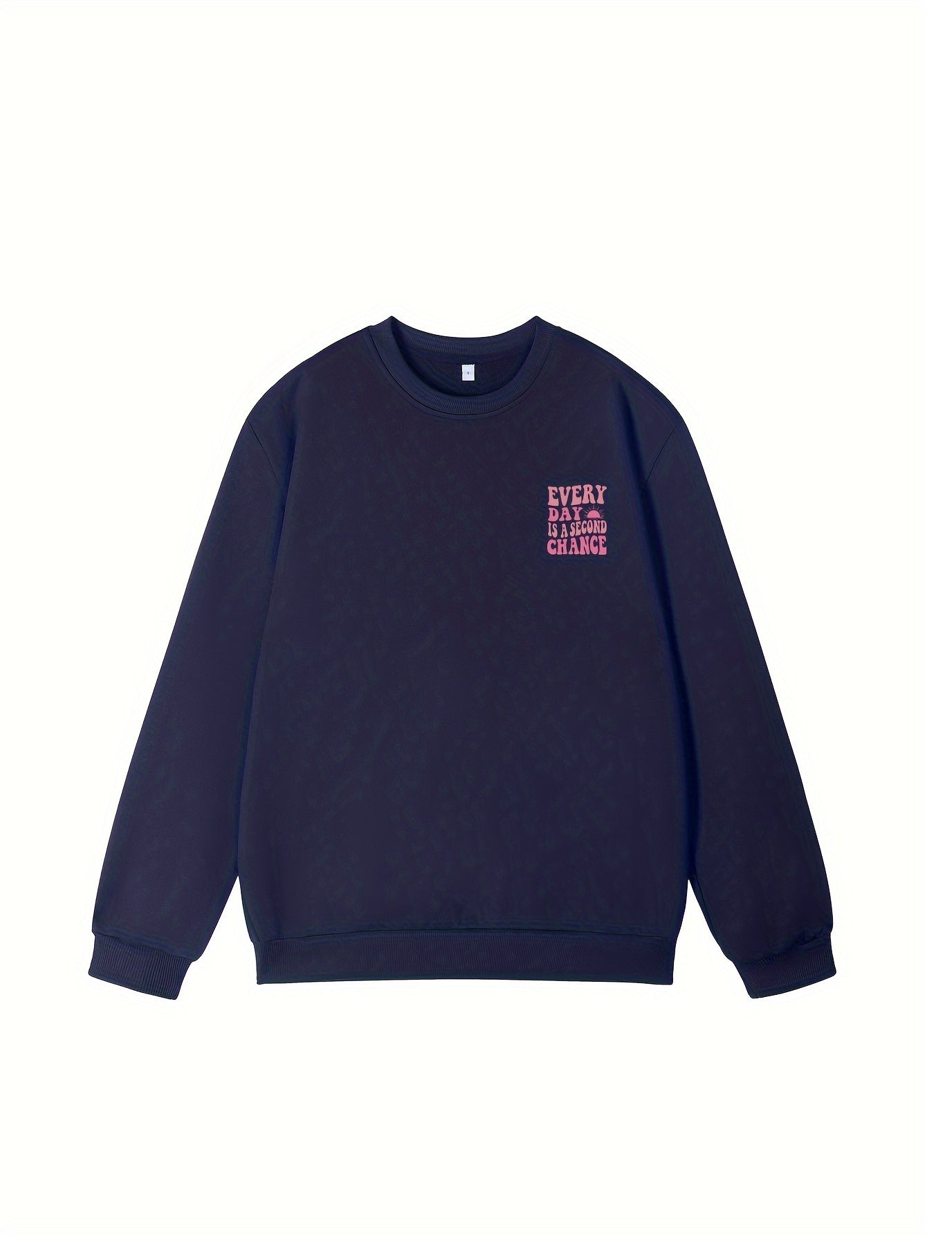 Letter Print Pullover Sweatshirt, Casual Long Sleeve Crew Neck Sweatshirt For Fall & Winter, Women's Clothing