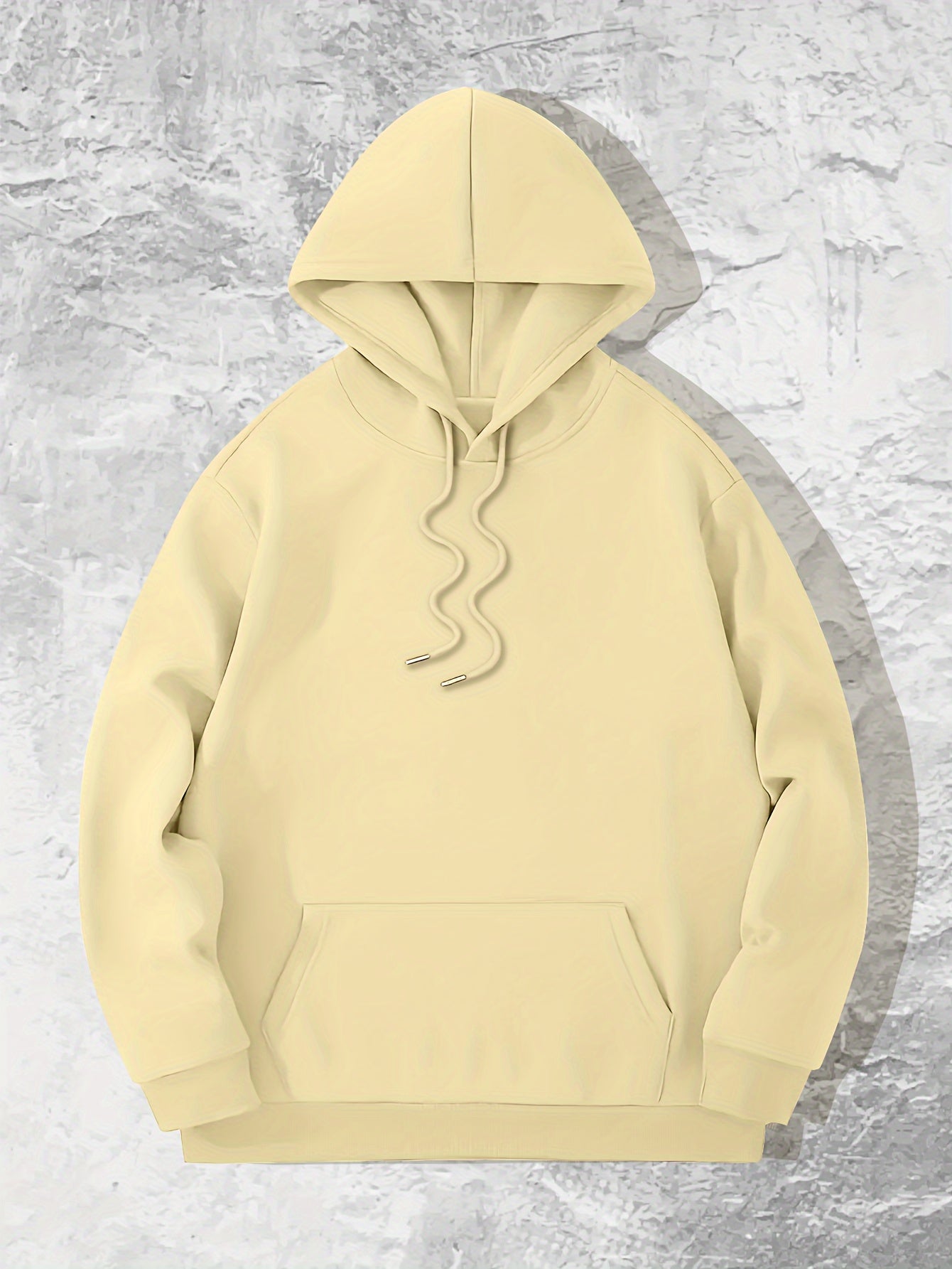 Men's Casual Hoodie with Geometric Print - Drawstring, Kangaroo Pocket Pullover Sweatshirt for Spring/Fall