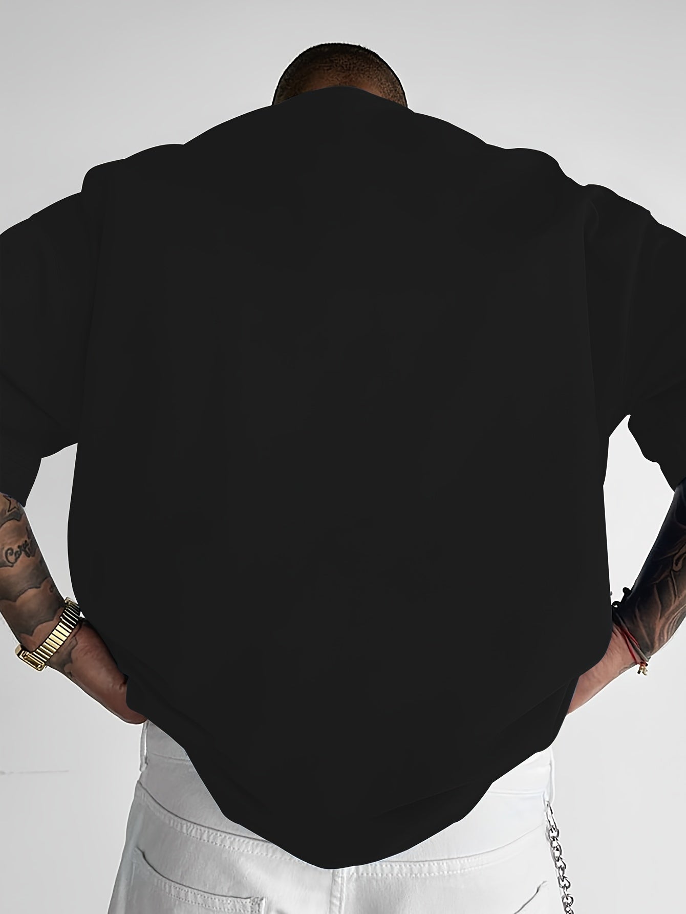 Men'S Casual Loose Short-Sleeve T-Shirt with a Bear Pattern Print.