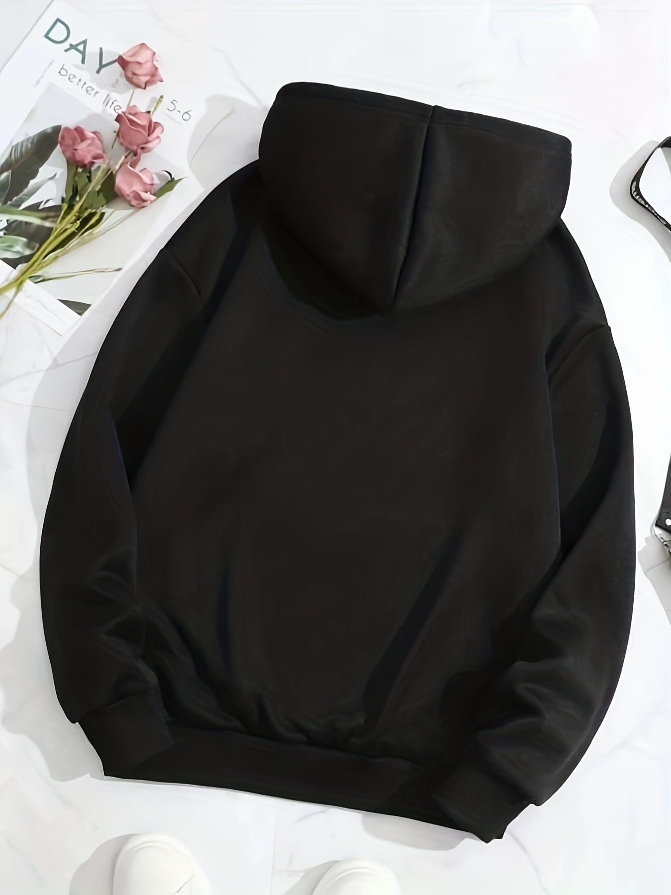 Cat Print Kangaroo Pocket Hoodie, Casual Long Sleeve Drawstring Hoodies Sweatshirt, Women's Clothing