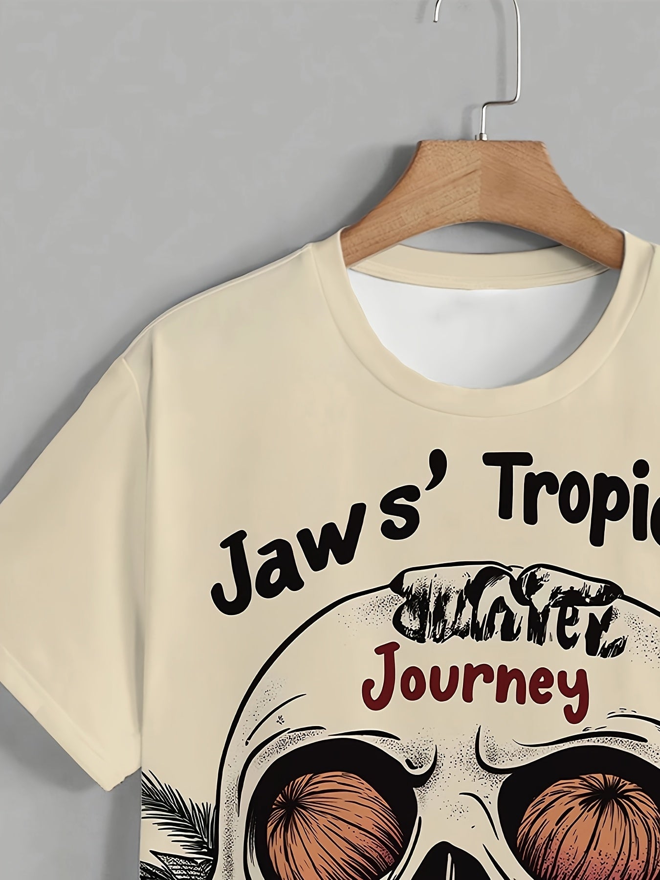 Men's Cool Graphic Print T-Shirt - Casual Crew Neck, Short Sleeve Tee for Everyday & Outdoor Wear, Breathable Polyester