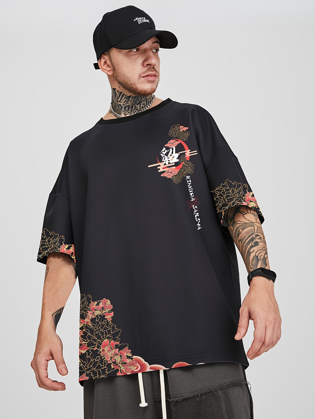 Men's Loose Beauty Graphic Print T-shirt, Casual Short Sleeve Crew Neck Tee, Men's Clothing For Summer Outdoor