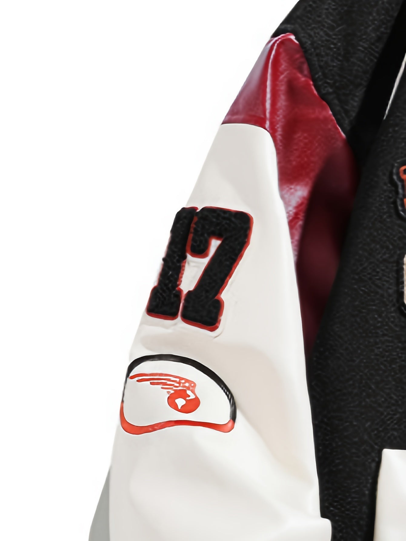 Men's Color Matching Letters Embroidery Striped Baseball Jacket With Pockets, Casual Baseball Collar Button Up Long Sleeve Varsity Jacket For Outdoor