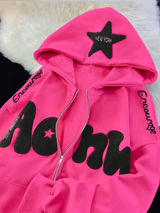 Women's Fashion Letter Embroidery Hoodie
