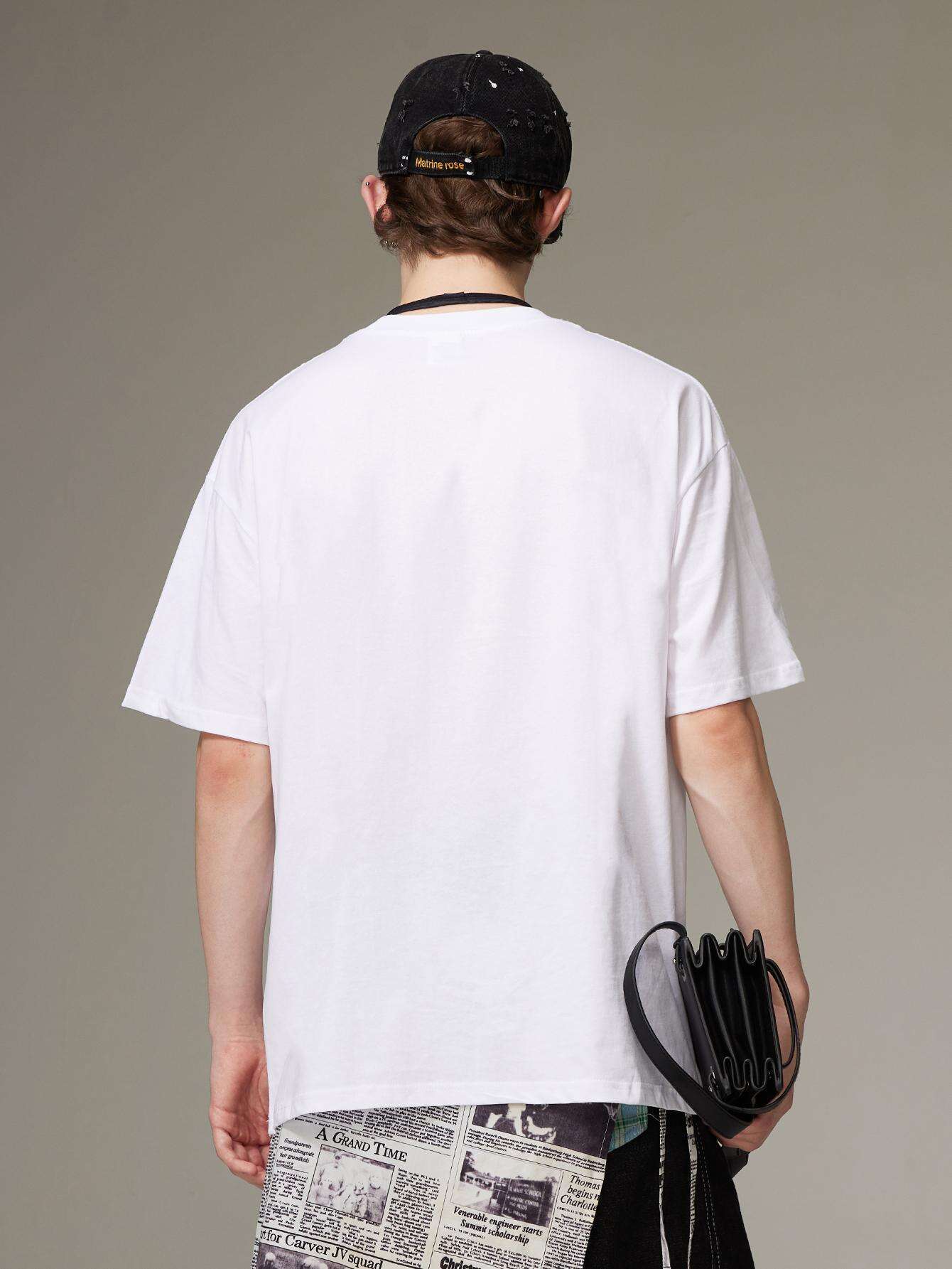 Korean Style Men Tops Kpop Streetwear STAY Print Luxury Cotton Male Tees Oversize Casual Unisex T-shirts Y2k Harajuku