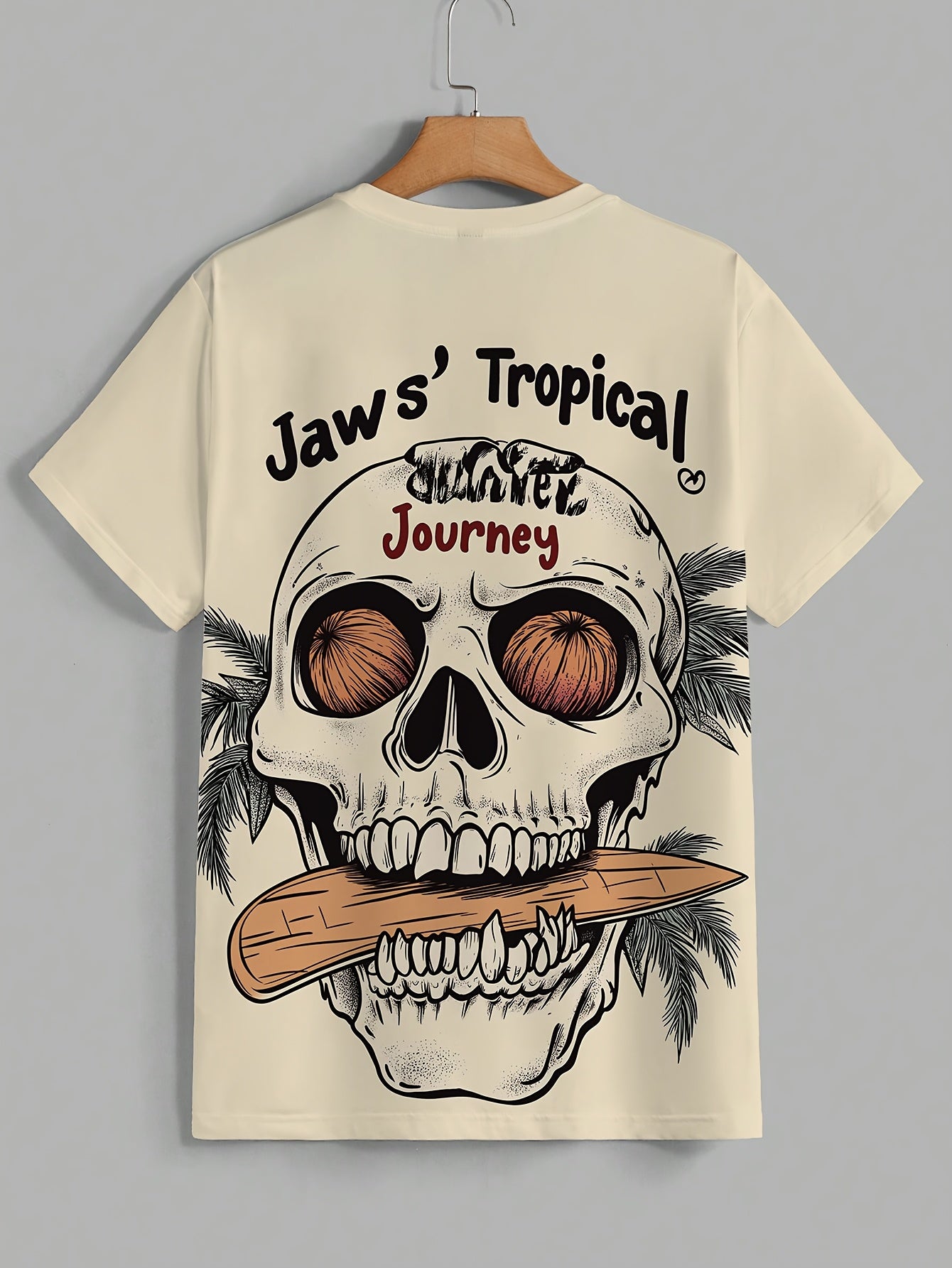 Men's Cool Graphic Print T-Shirt - Casual Crew Neck, Short Sleeve Tee for Everyday & Outdoor Wear, Breathable Polyester