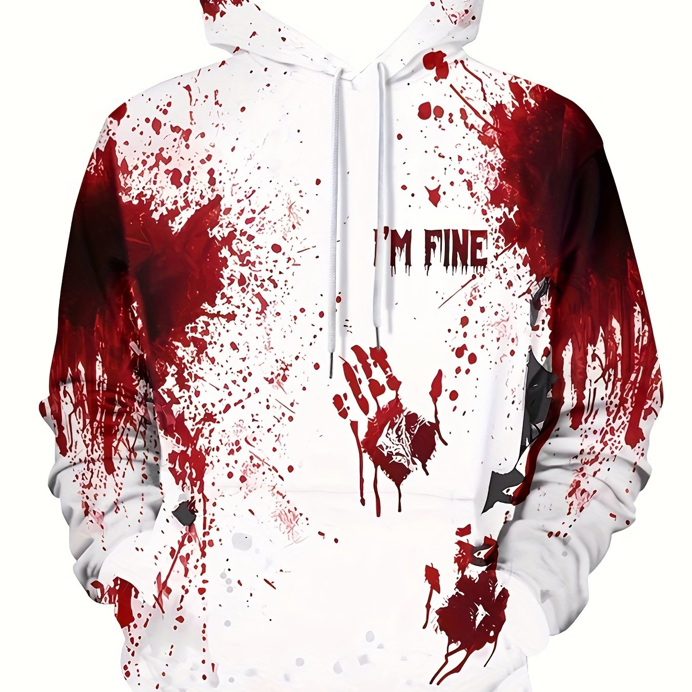 Men's 3D Printed Hoodie - Casual & Sporty Pullover with Kangaroo Pocket, Long Sleeve, Polyester Blend, Machine Washable - Perfect for Fall & Winter