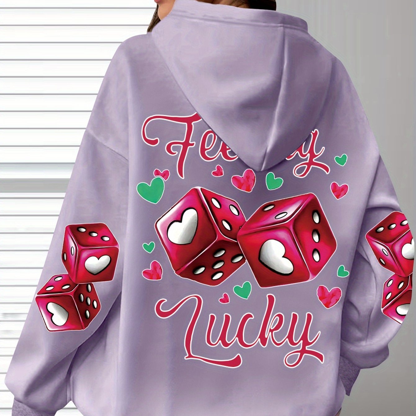 Targeted-Hit Extension] Hoodie with Long Sleeves and Love Letter Print, Casual Plus Size Fashion Hoodie