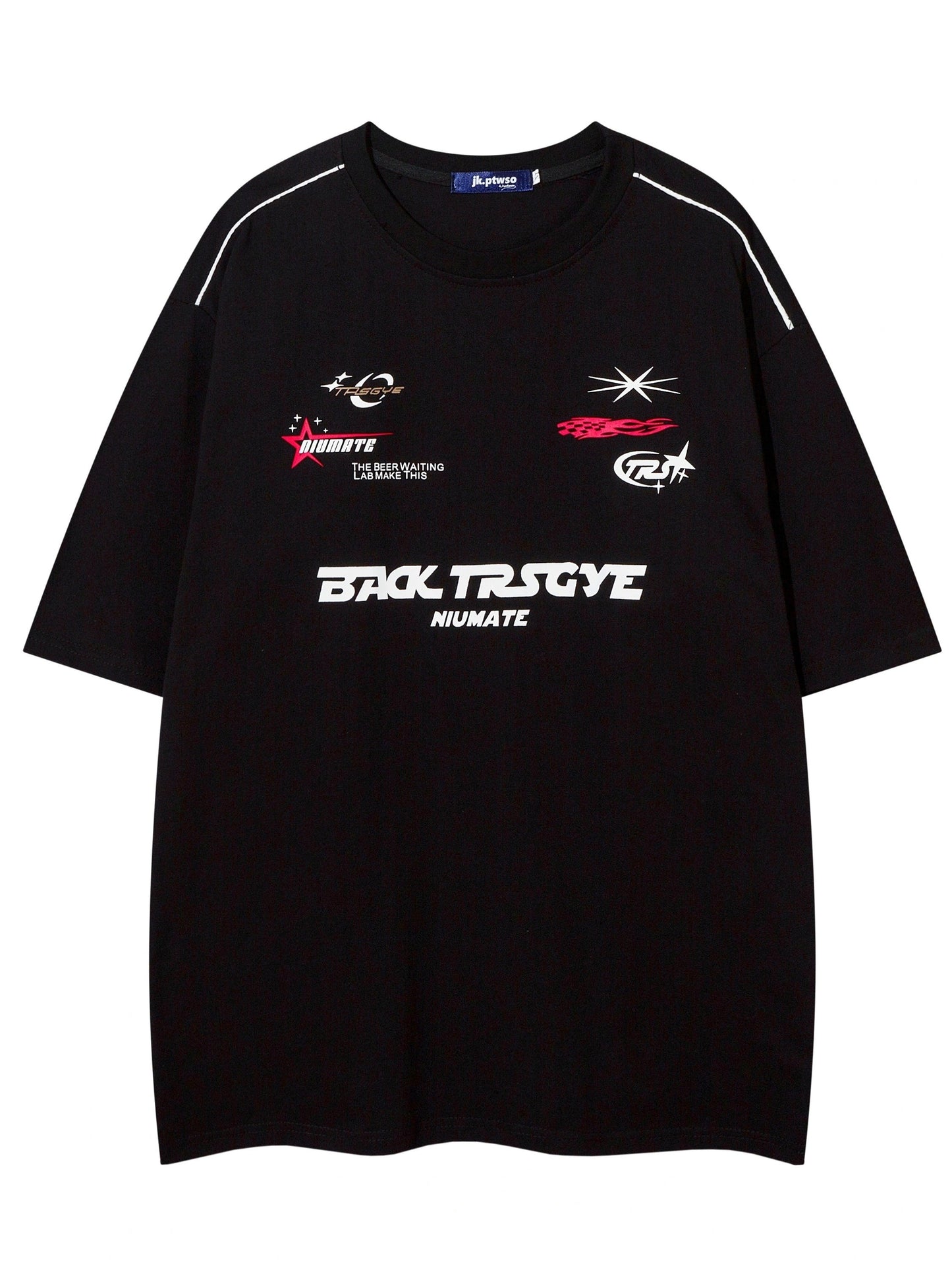 Men's Trendy Oversized Crew Neck Graphic Short Sleeve T-shirt With Fancy Print, Street Style For Summer Wear