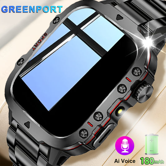 2025 New Smart Watch, Touch Screen, LED Display, Wireless Call/Answer, Message Remind, Stainless Steel Strap, USB Charging, Rechargeable Lithium Battery-Polymer, ≤36V, with Notification for Android iPhone, for Men, Outdoor