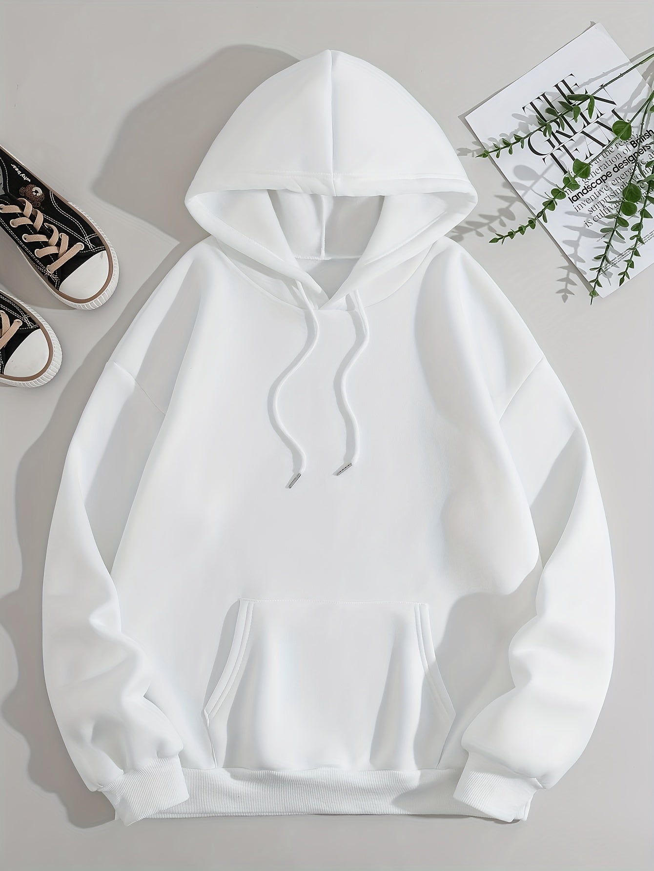 Ladies Fashion Hoodie: Relaxed Style, Polyester Material, Knit Fabric, All Seasons, No Detail, Letter Pattern